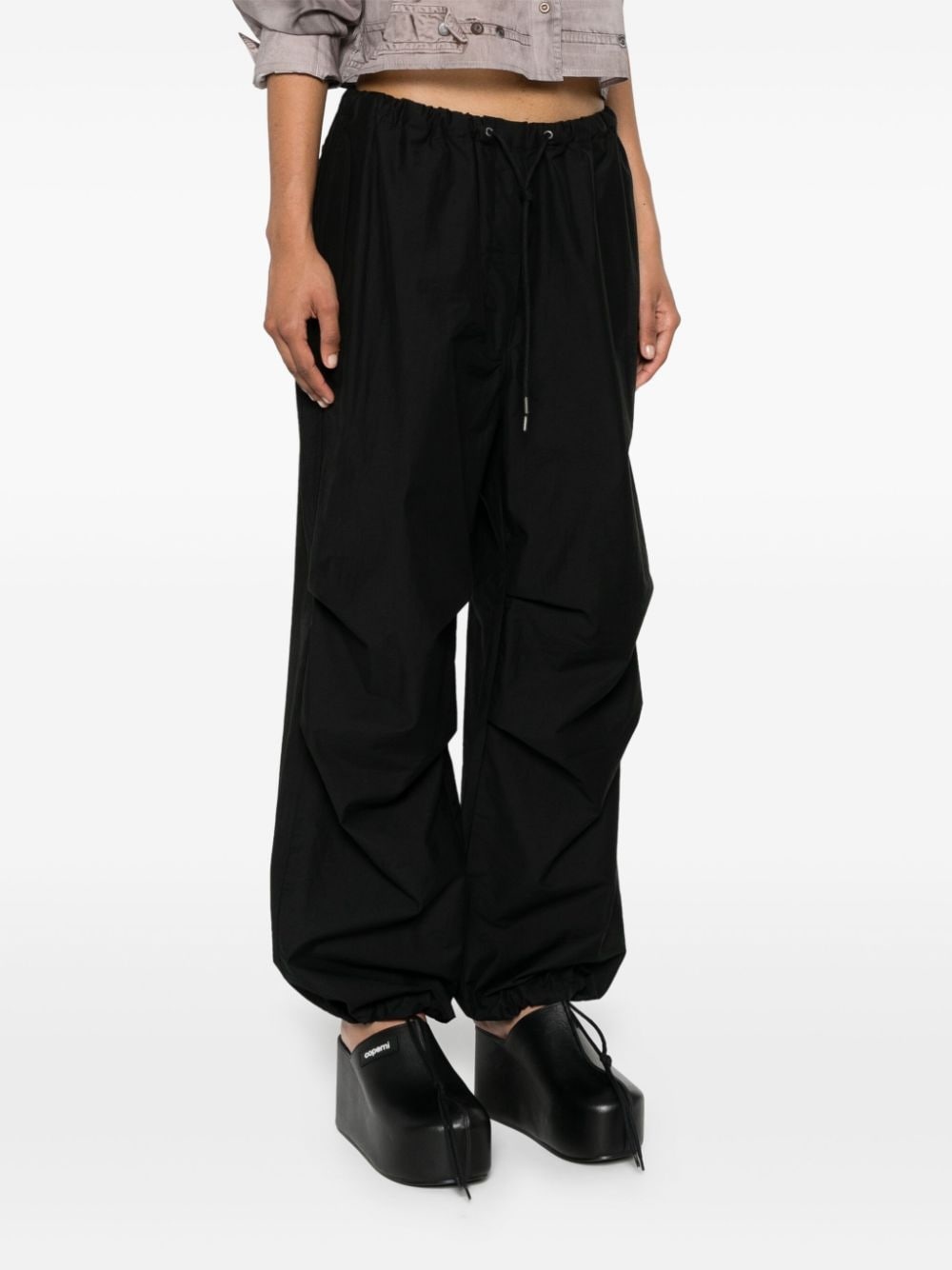 embroidered-logo wide-leg trousers - 3