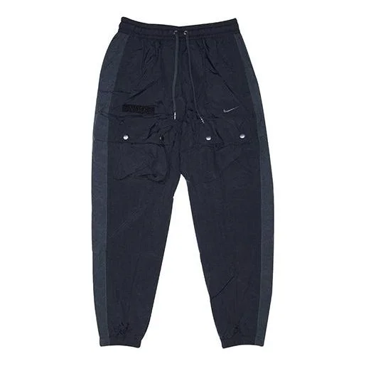 Nike Sportswear Drawstring에 의하여 길쌈된 우연한 바지 검정 BV5371-082 - 1