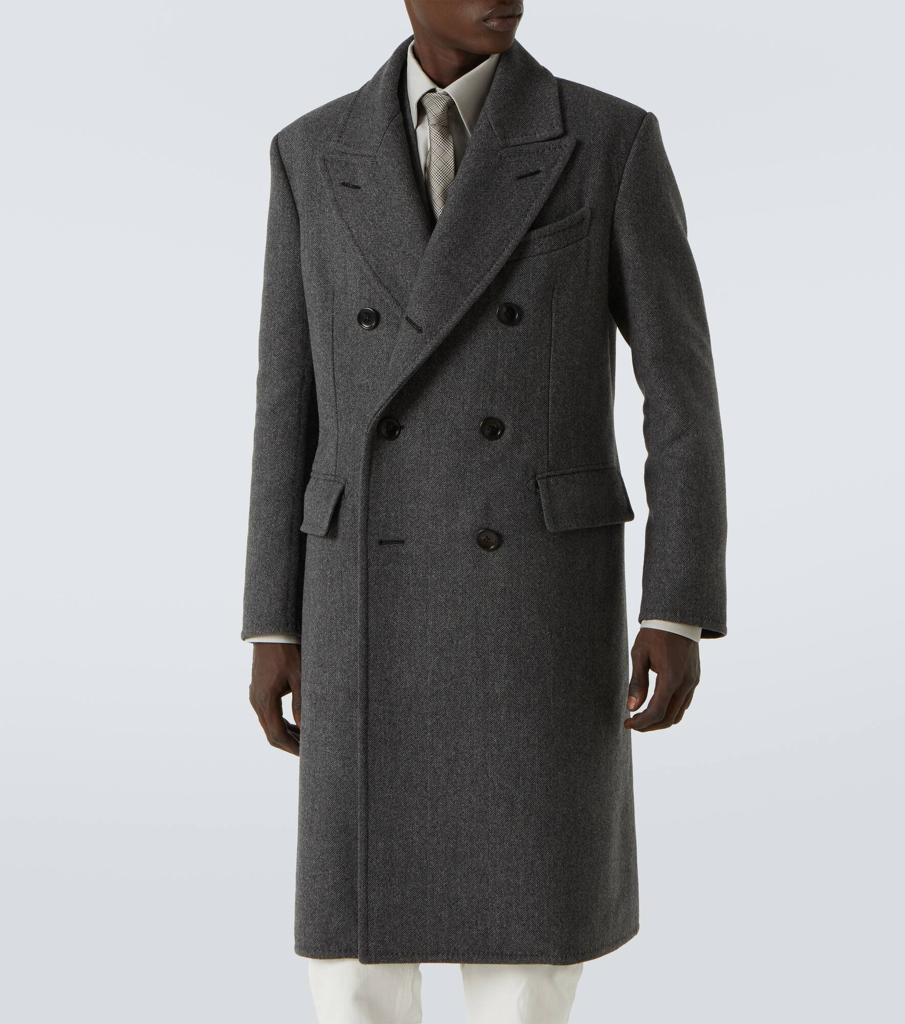 Double-breasted virgin wool coat - 3