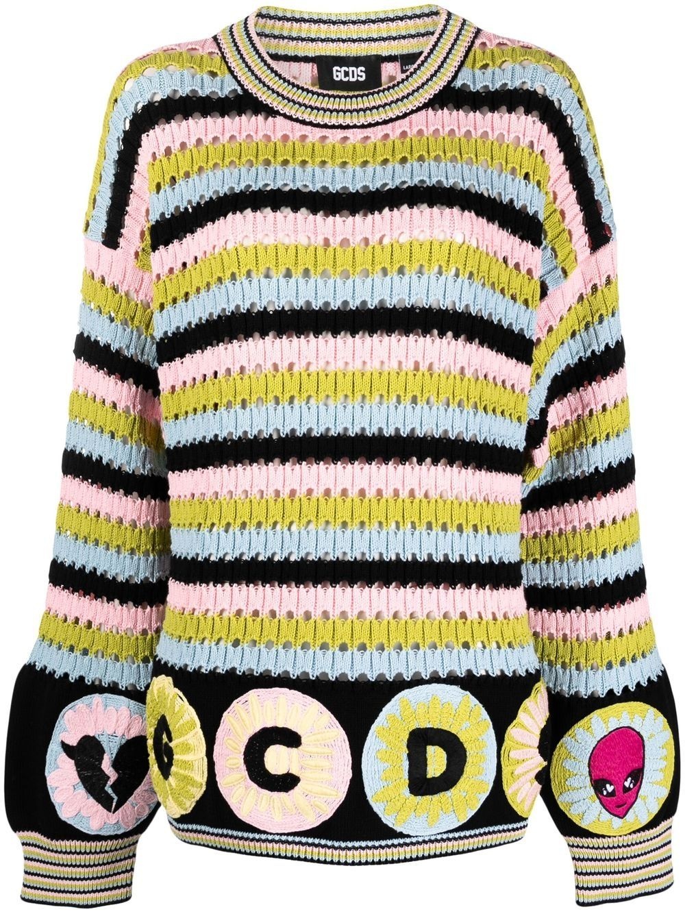 colour-block stripe knit jumper - 1