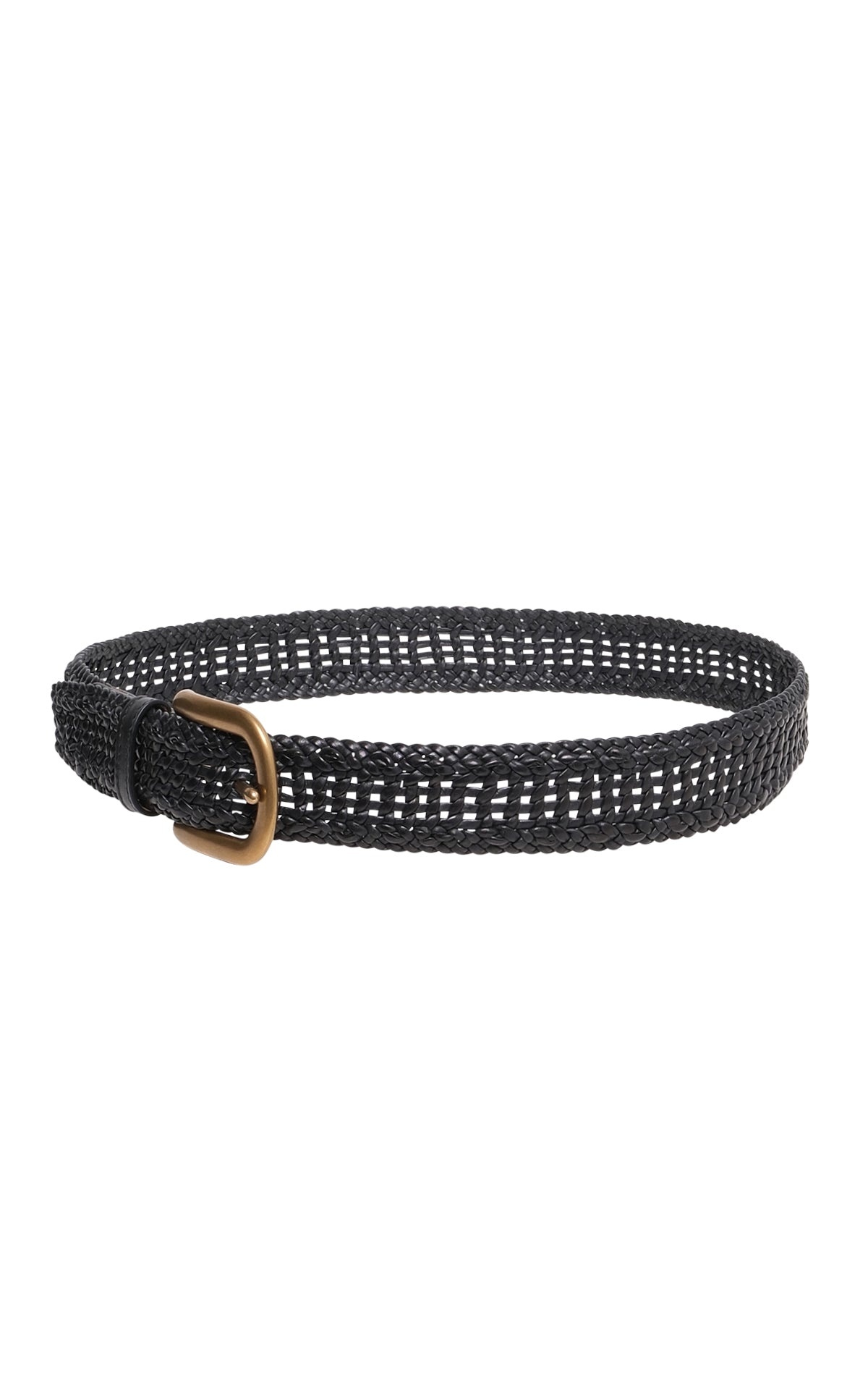 Sam Braided Belt in Black Leather - 2
