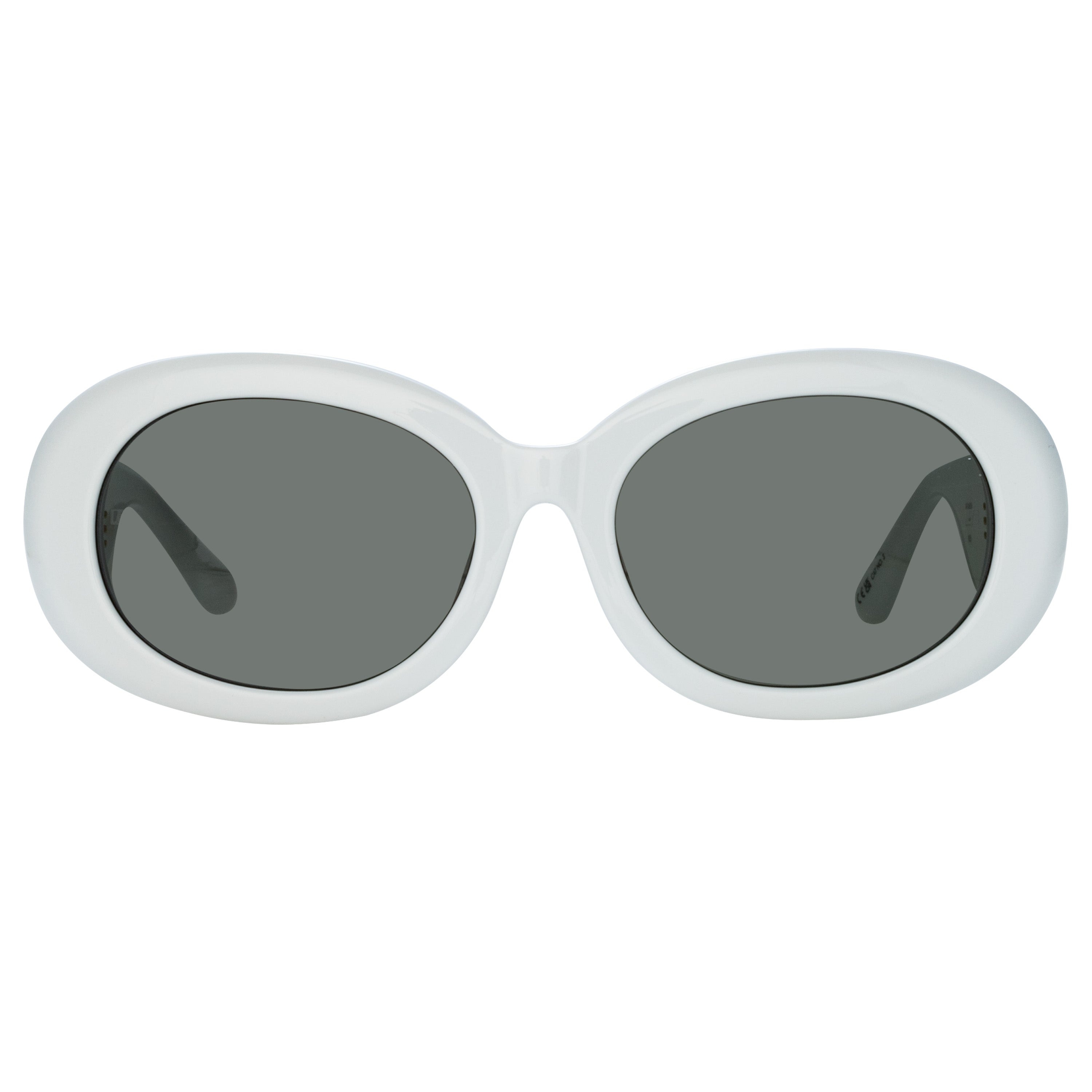 LINA OVAL SUNGLASSES IN WHITE - 1