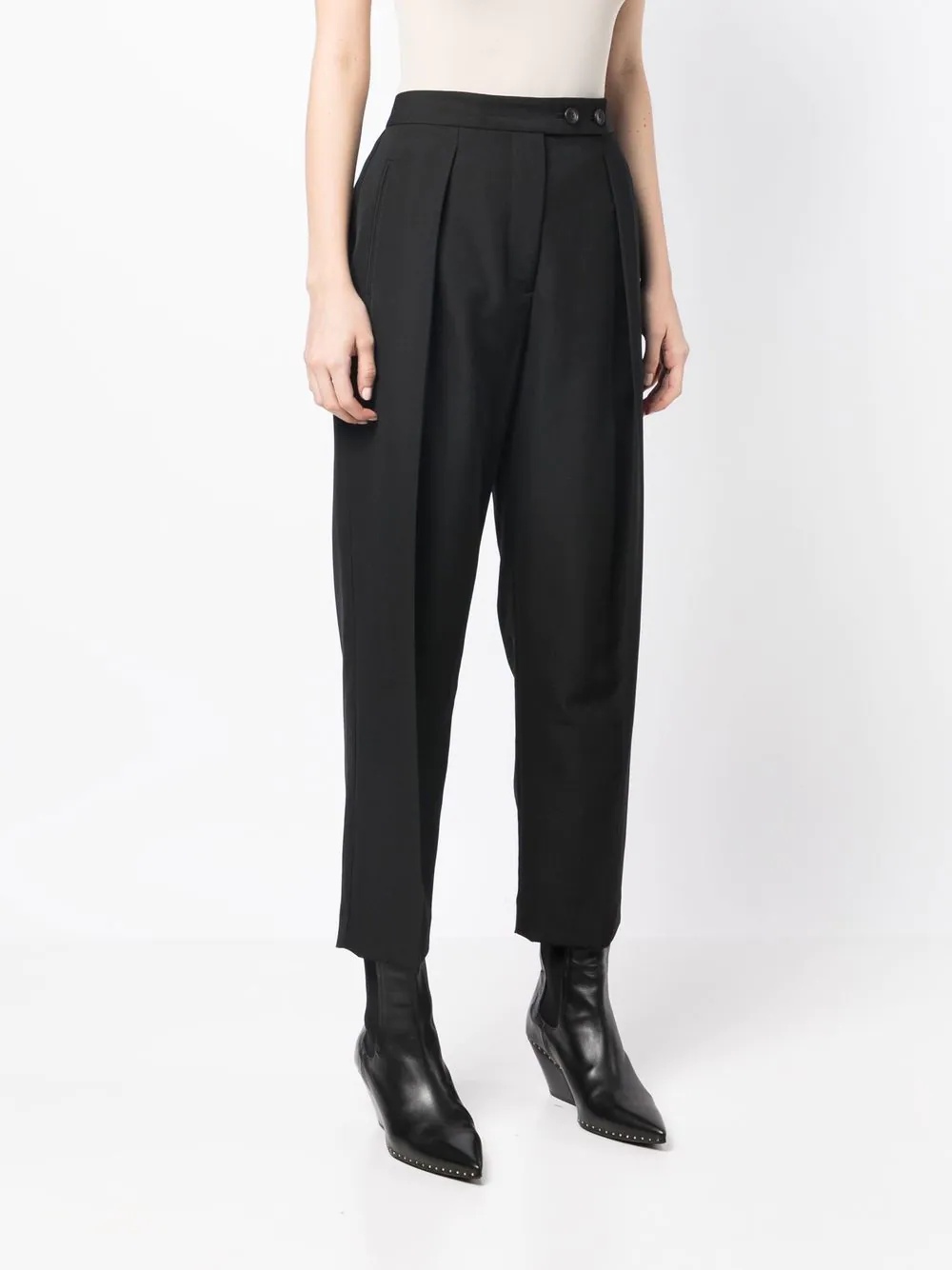 high-waisted tapered trousers - 3