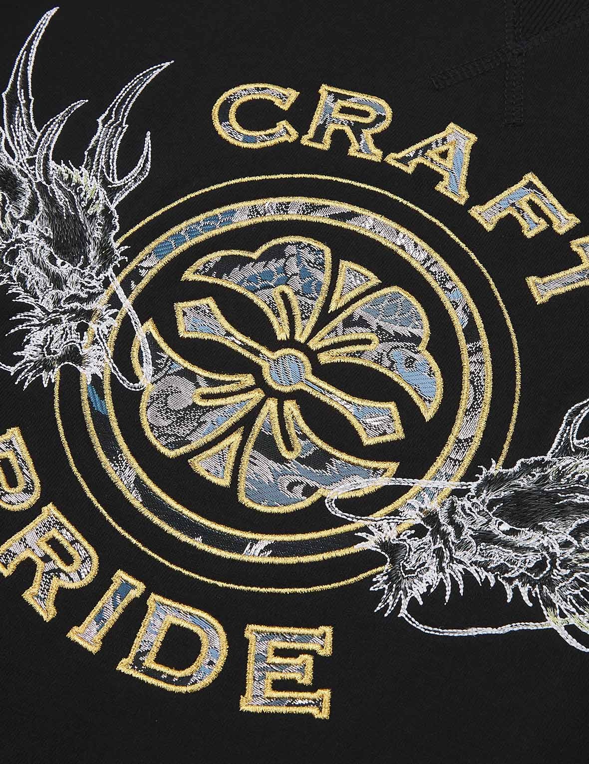BROCADE KAMON APPLIQUÉ AND DRAGON EMBROIDERED SWEATSHIRT - 8