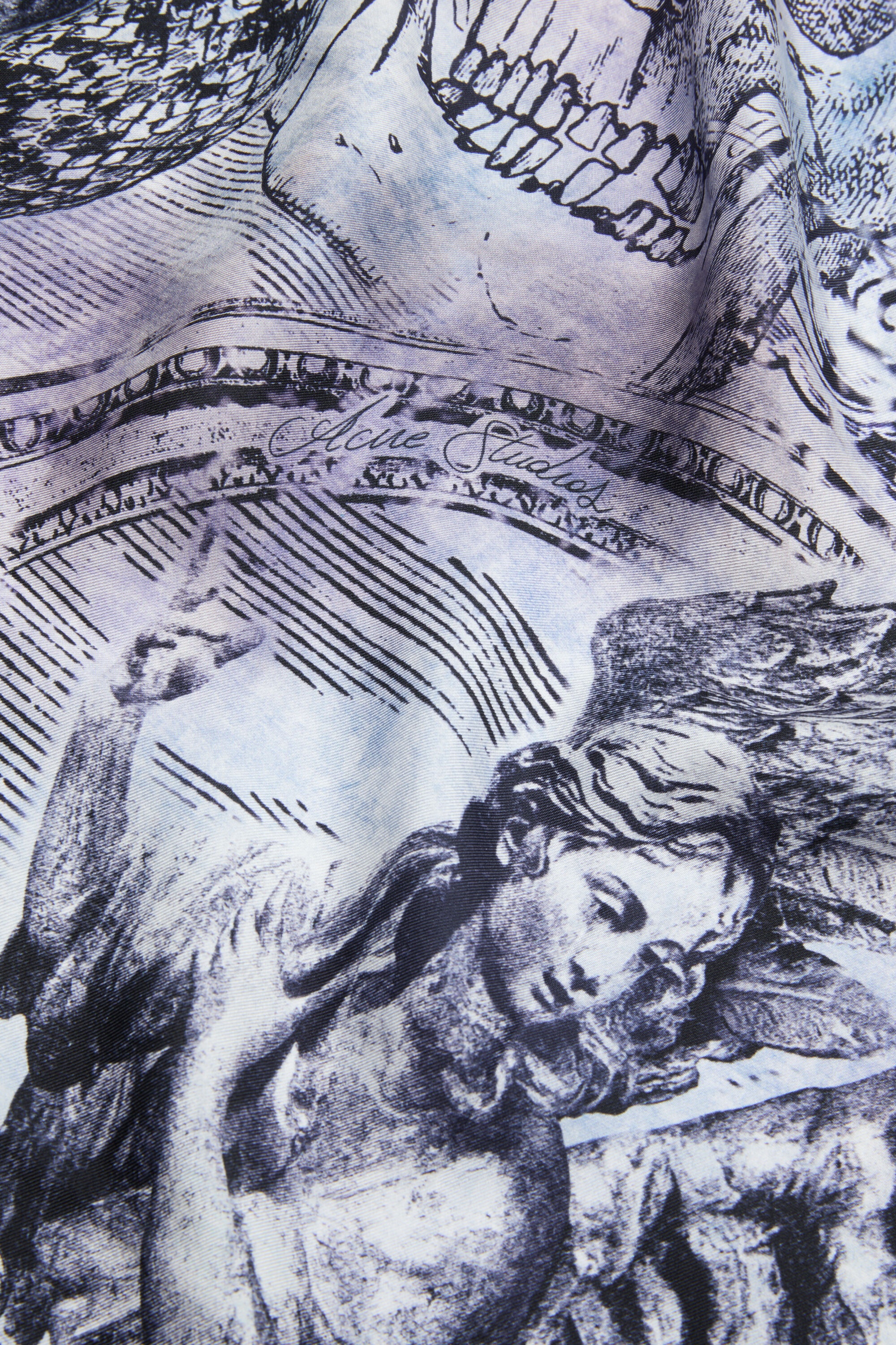Printed silk scarf - Denim blue - 5