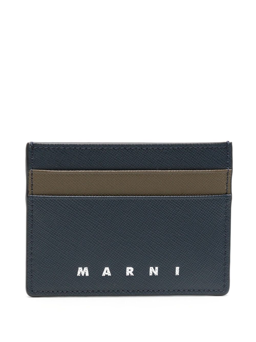 logo-debossed leather cardholder - 1