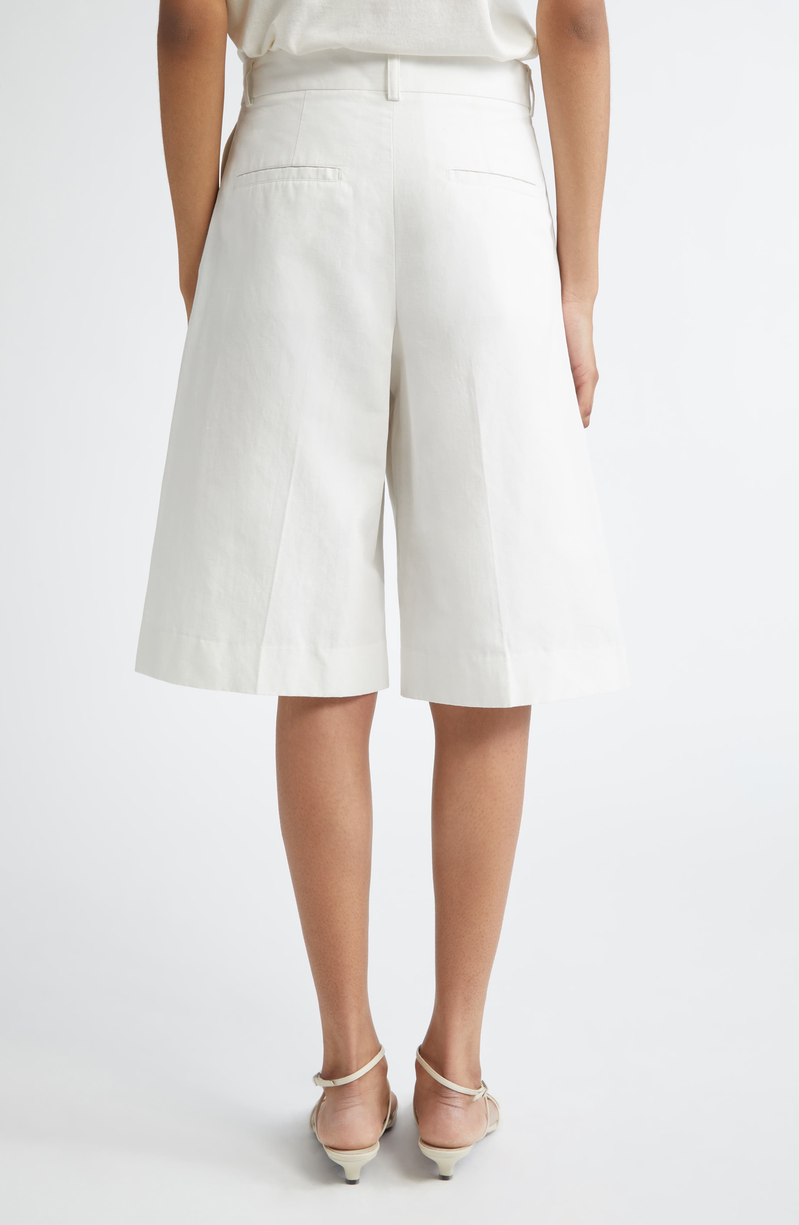 TOTEME Tailored Longline Shorts in Off-White at Nordstrom - 3