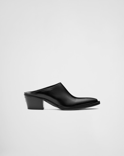 Prada Brushed leather mules outlook