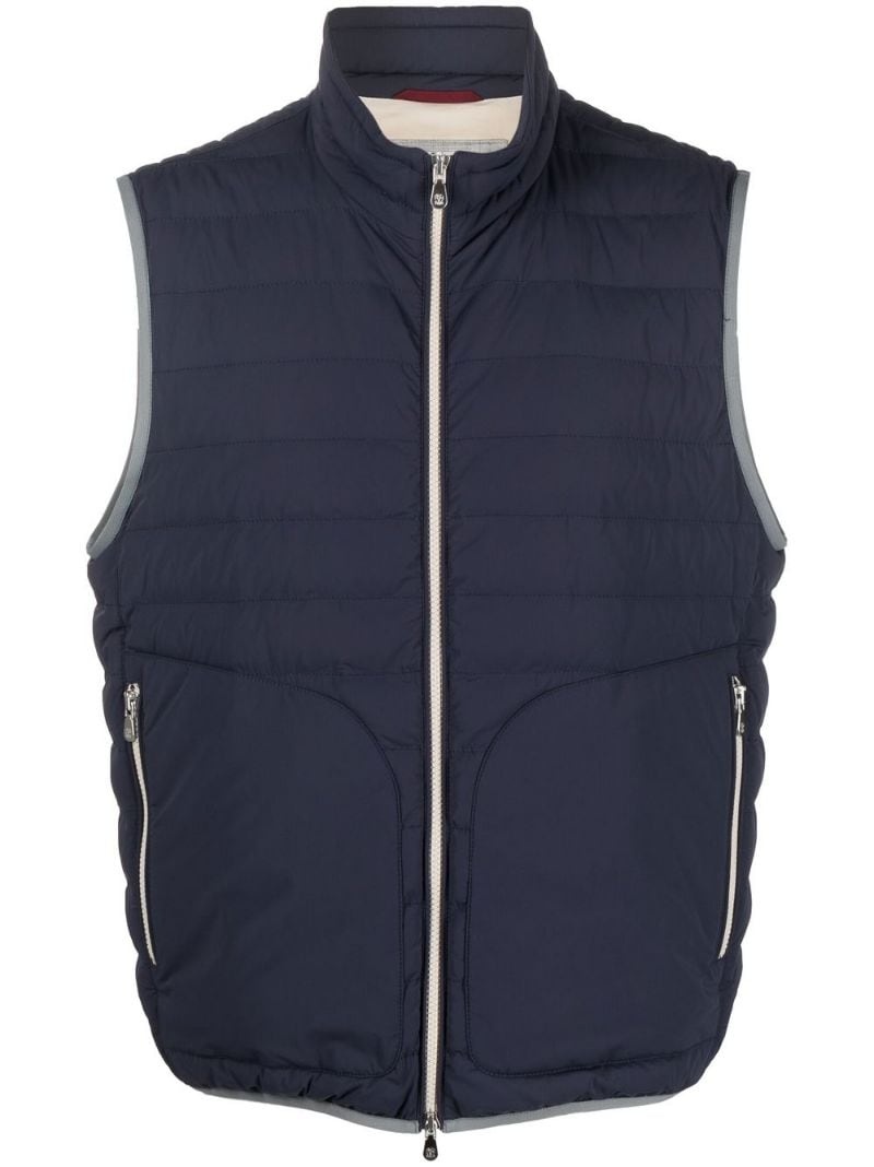 zipped padded gilet jacket - 1