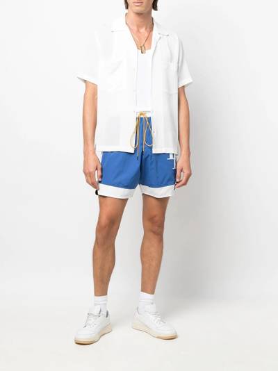 Rhude logo-print detail shorts outlook