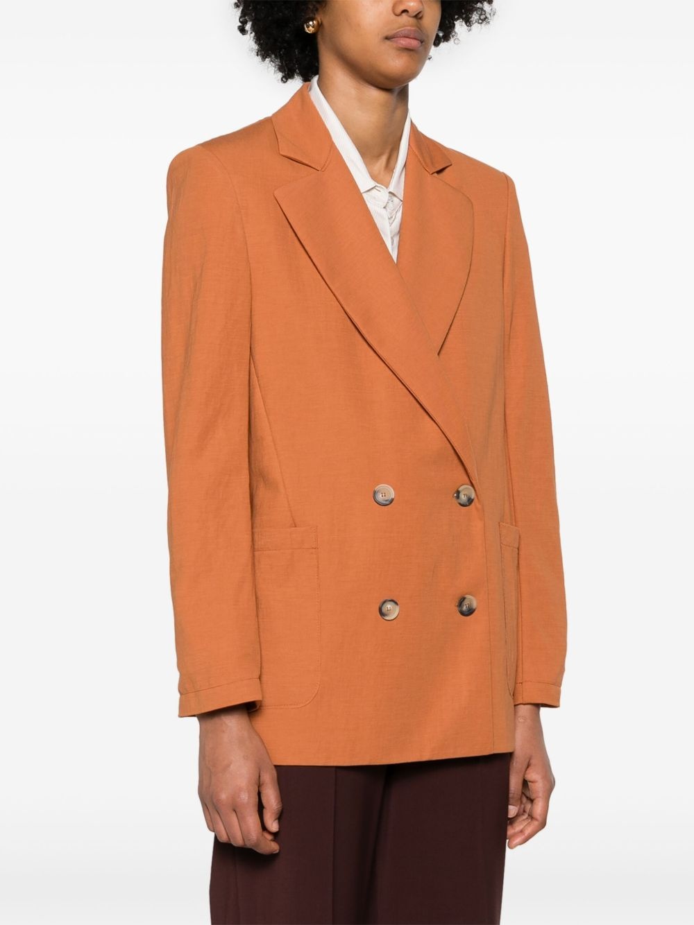 notched-lapels single-breasted blazer - 3