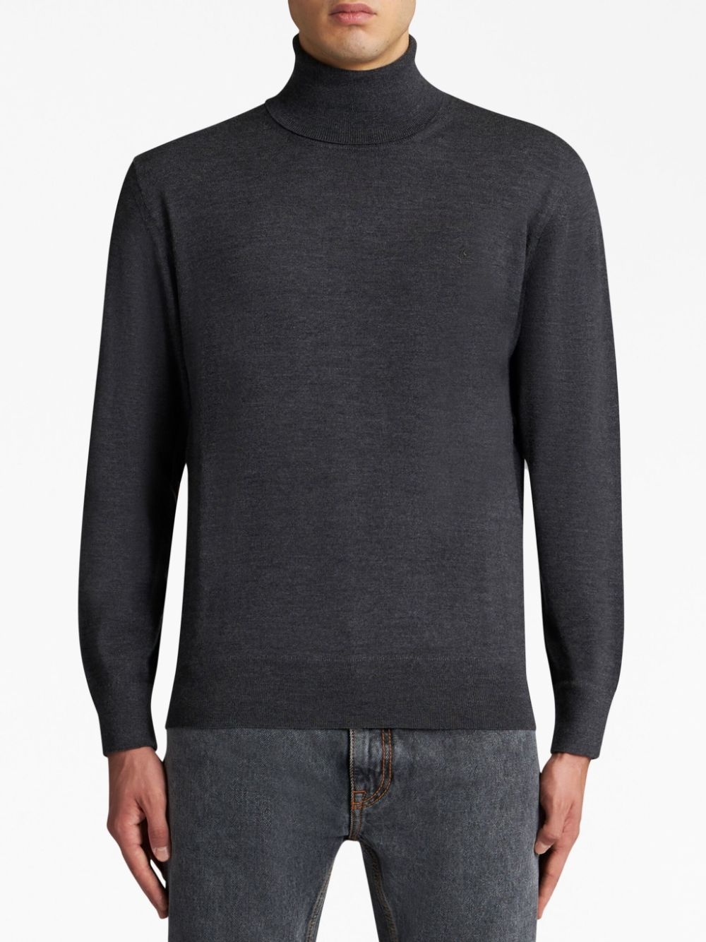 Pegaso-embroidered high-neck jumper - 2