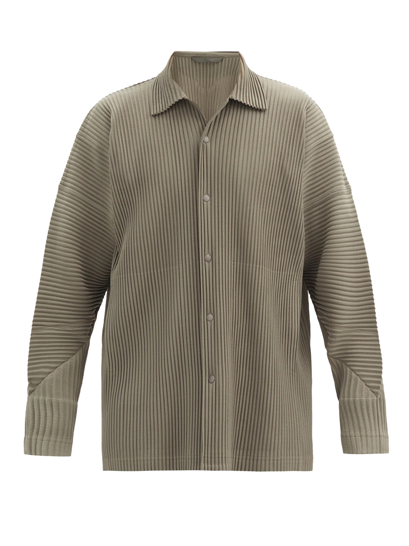 Dropped-shoulder pleated-jersey shirt - 1