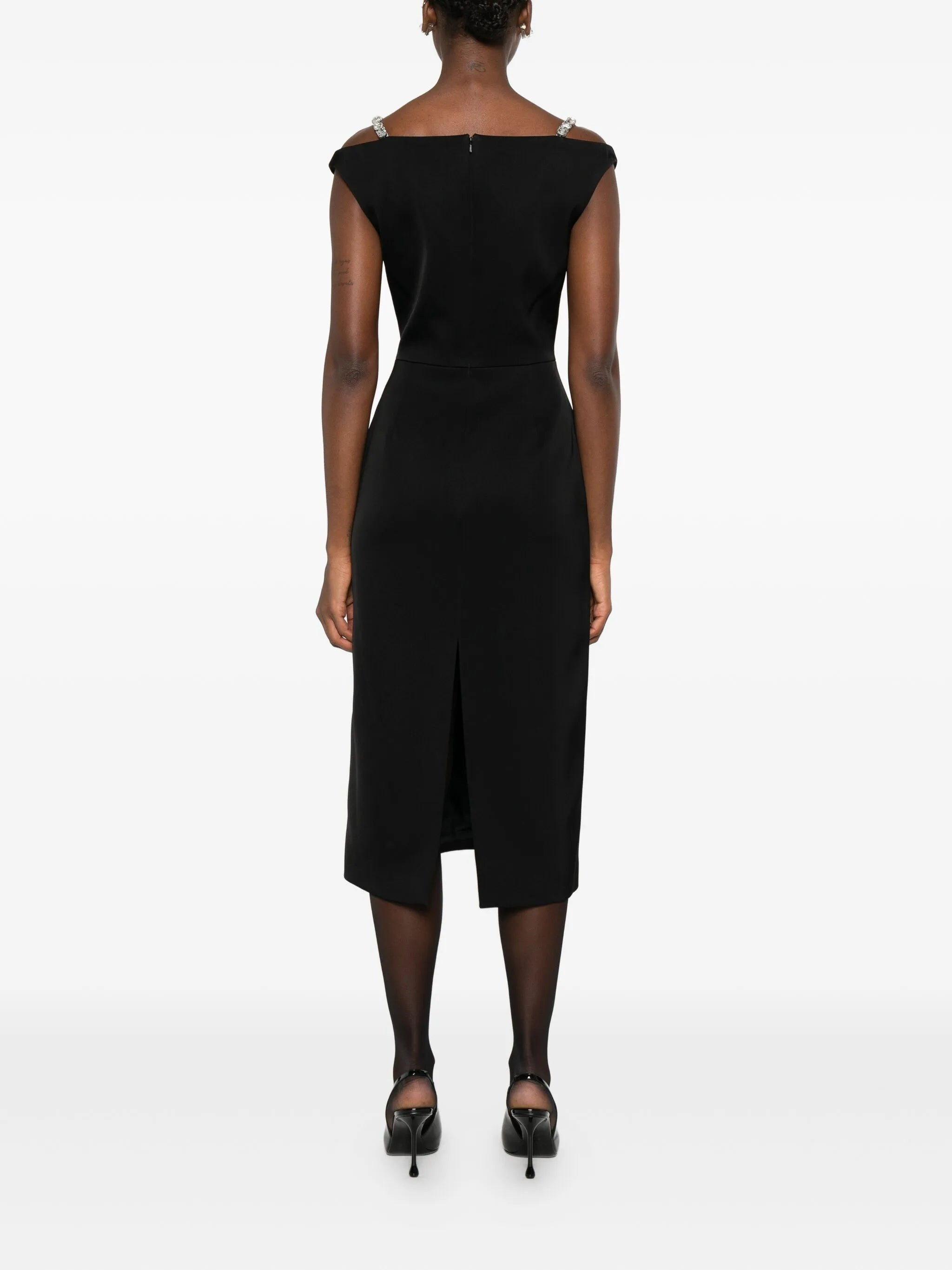 David Koma CRYSTAL STRAP DETAIL MIDI DRESS - 2