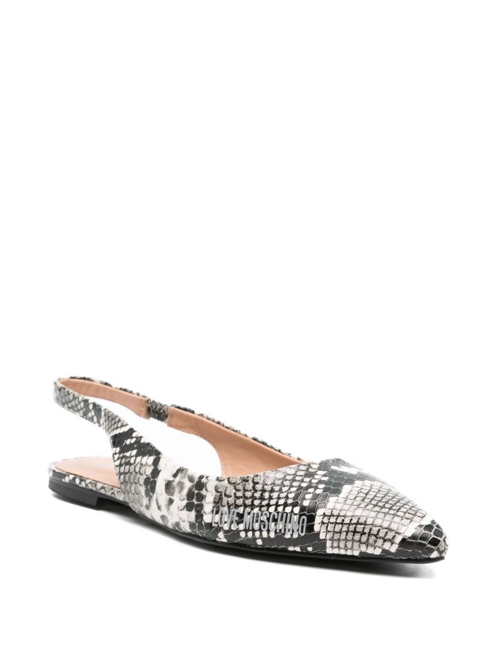 slingback snakeskin-effect ballet flats - 2
