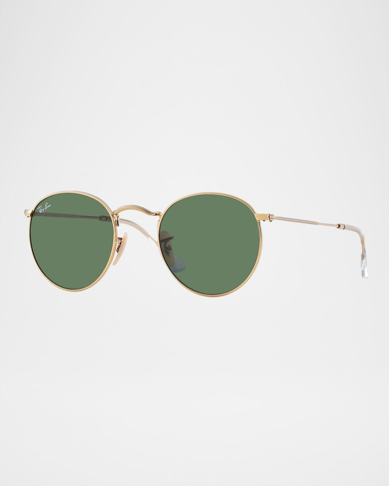 Ray-Ban Men's Round Metal Sunglasses, Green, 53MM outlook