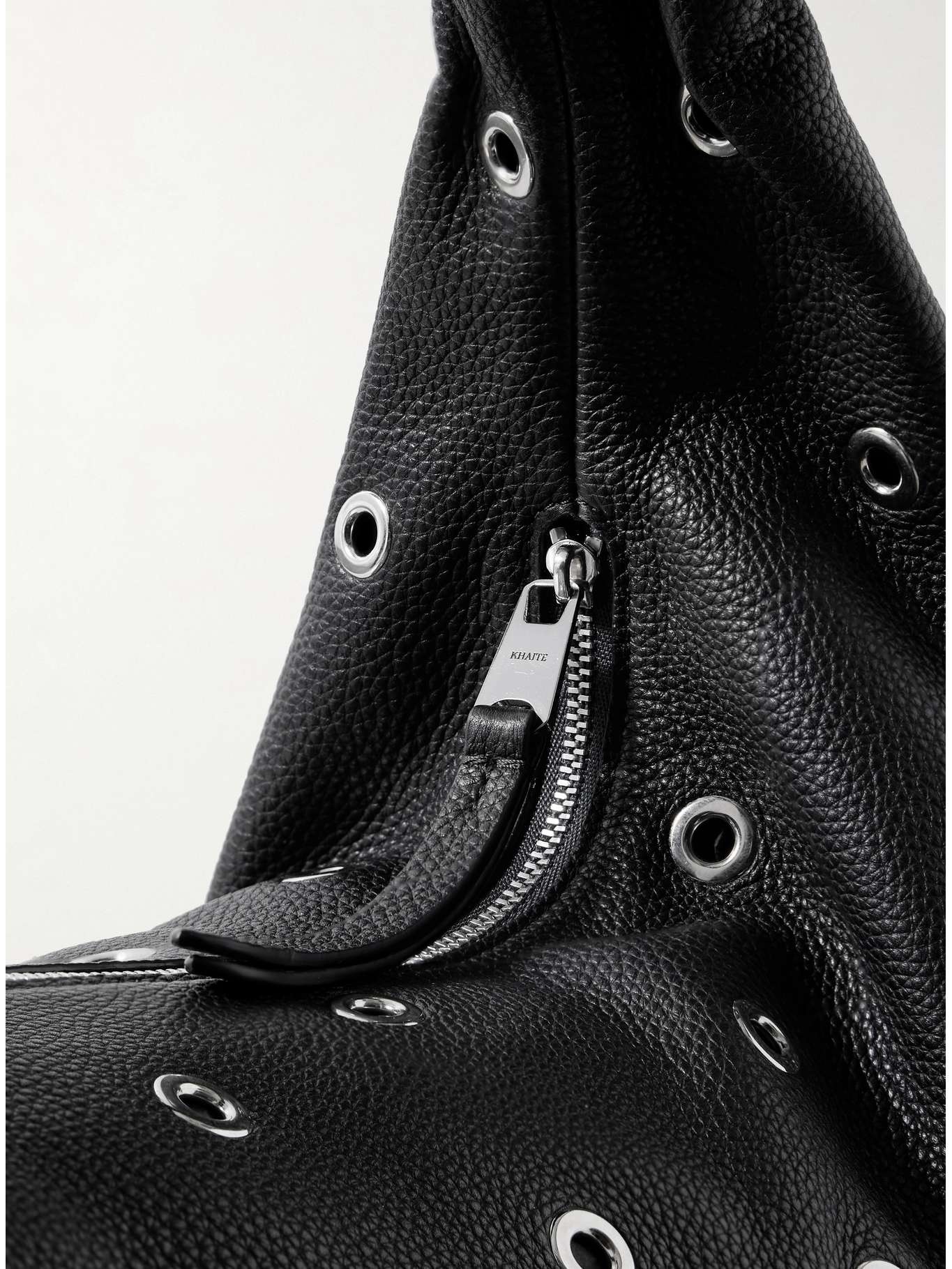 Olivia medium embellished textured-leather tote - 4
