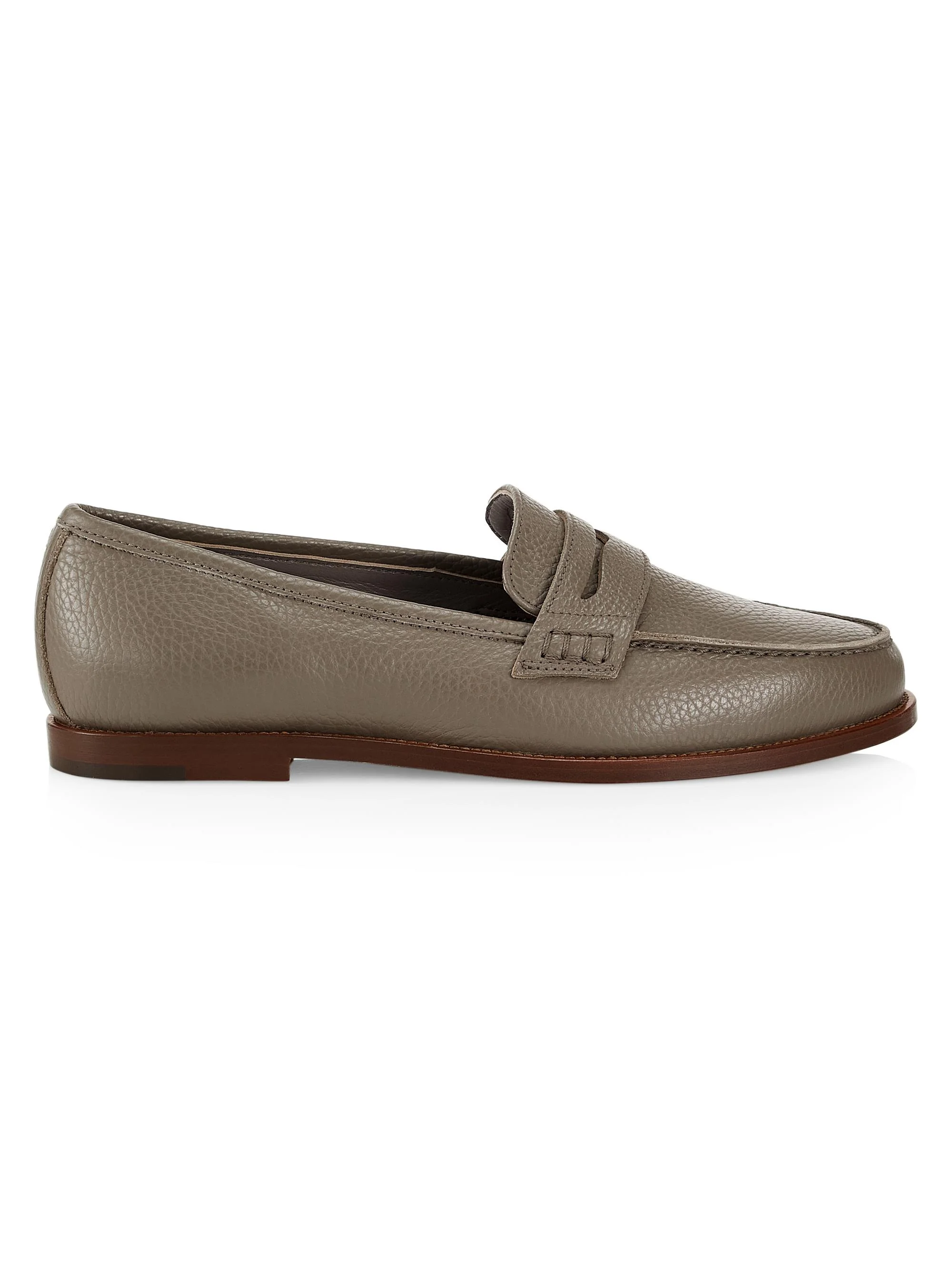 Women's Perrita Leather Loafers - Grey Brown - 1