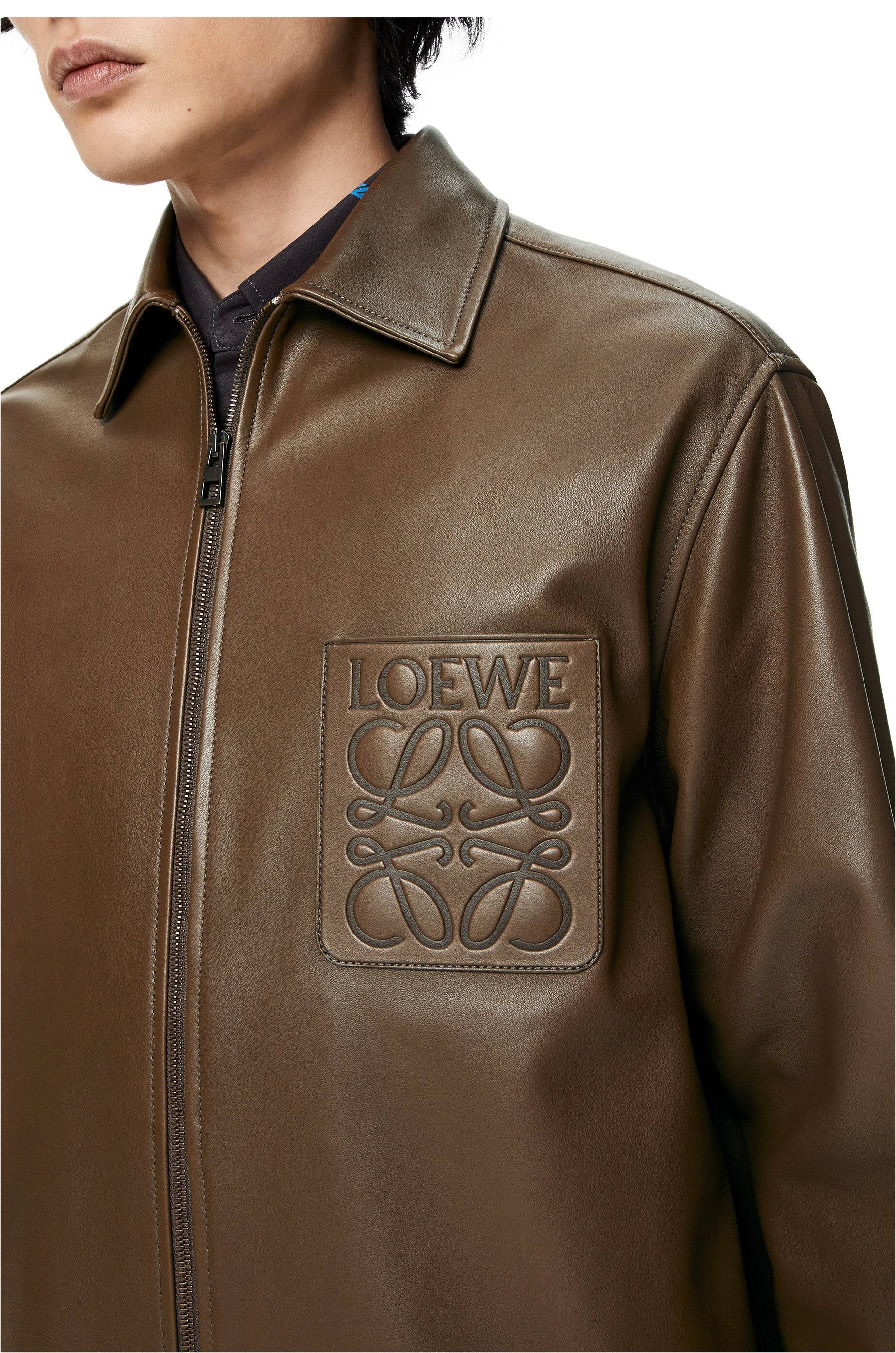 Zip overshirt in nappa - 5