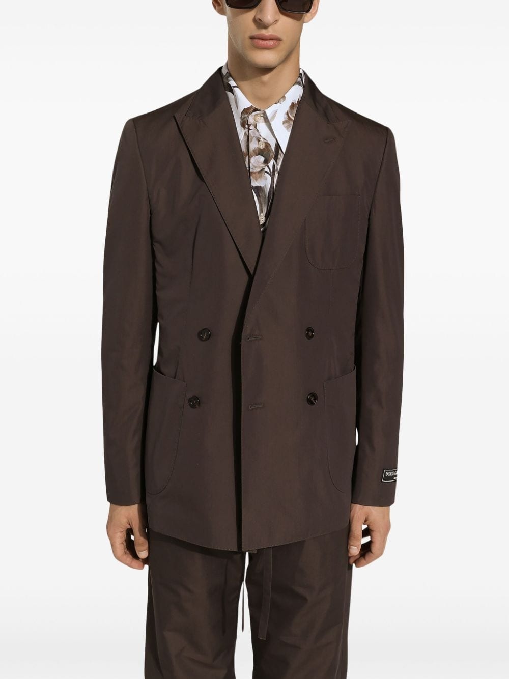 double-breasted cotton jacket - 4
