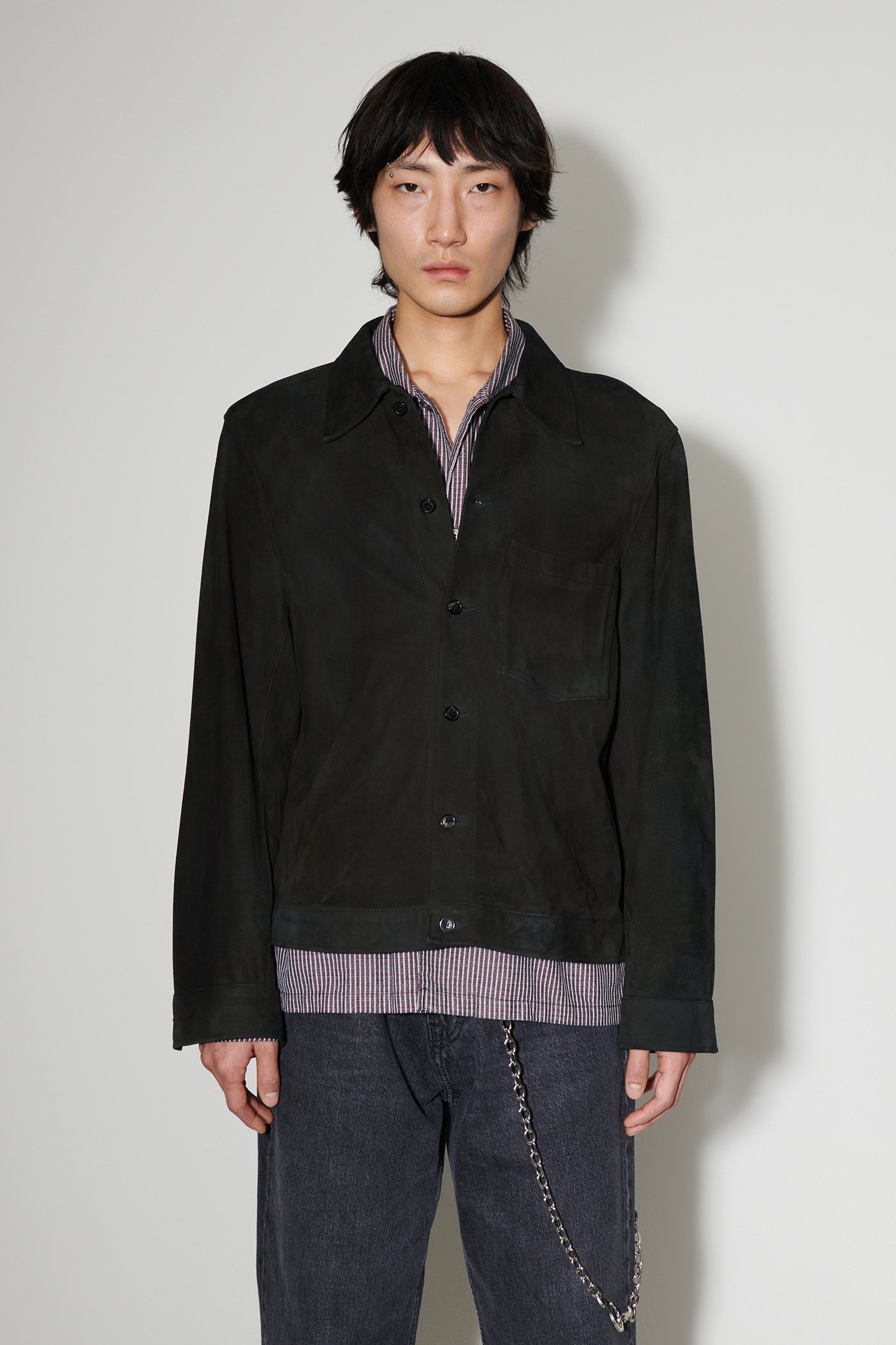 Reincarnation Suede Shirt Black Suede - 2