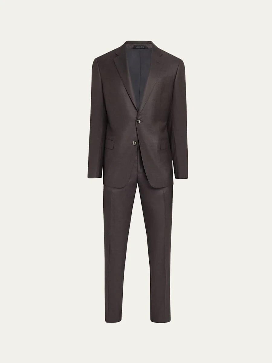 Men's Soft Line Micro-Check Two-Piece Suit - 1