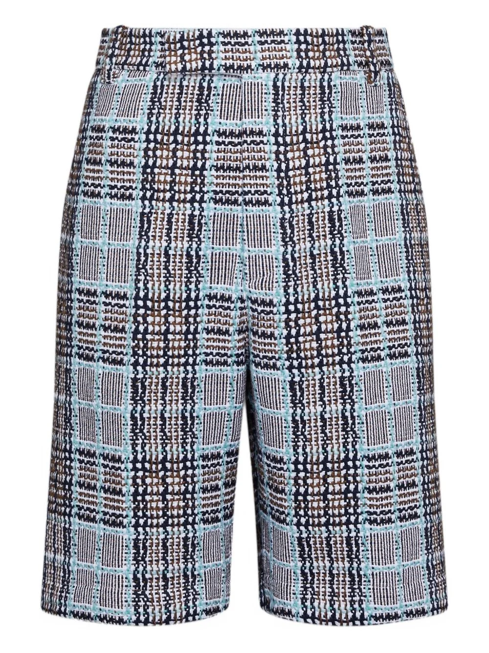 check-pattern tweed-effect shorts - 1