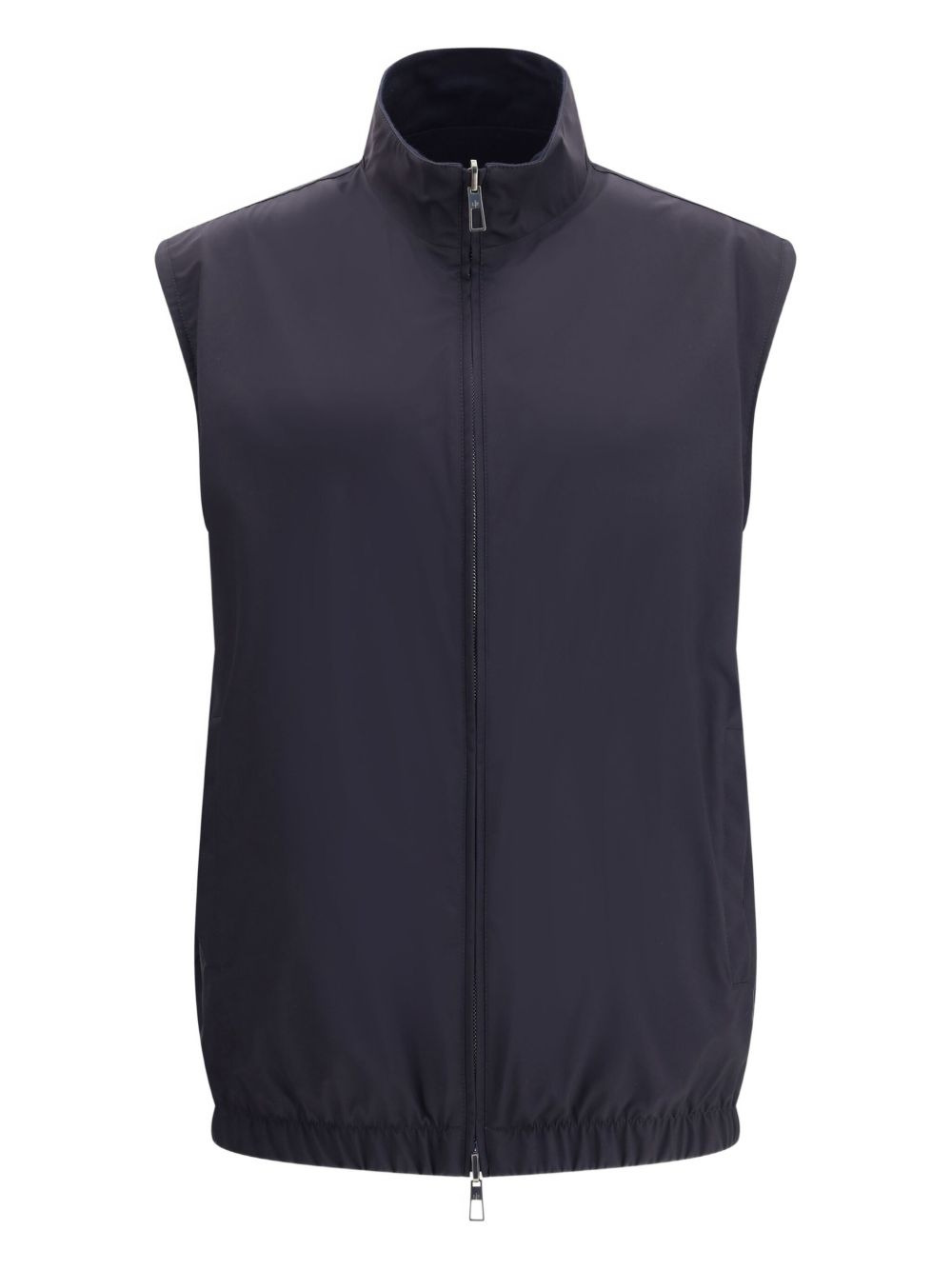 zip-front stand-collar gilet - 1