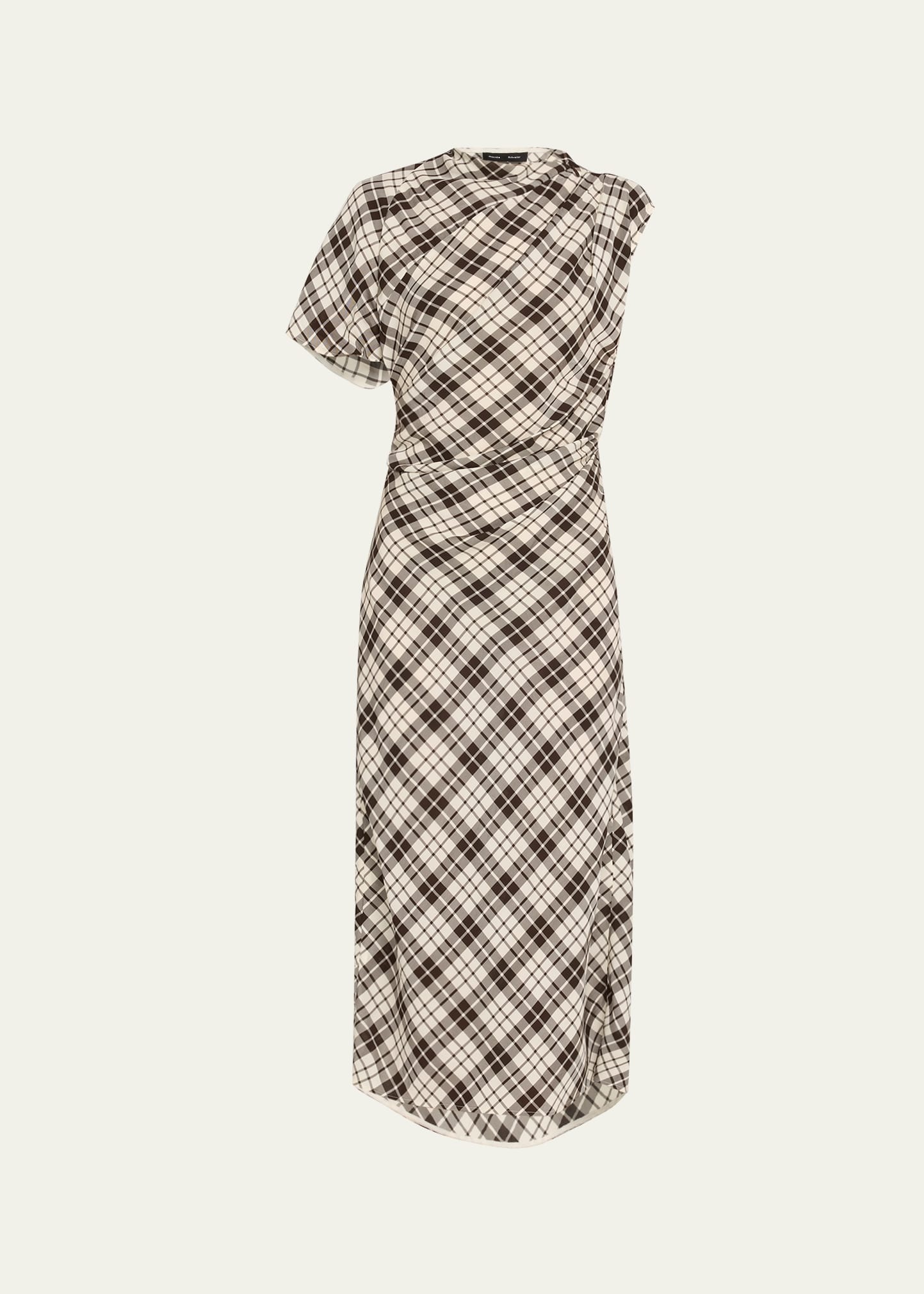 Hallie Crinkled Plaid Dress - 1