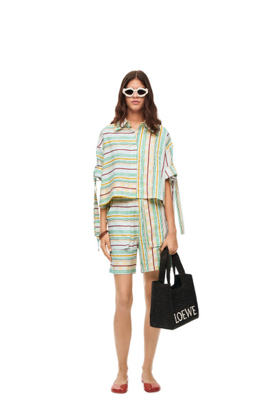 Loewe Stripe workwear shorts in cotton and linen outlook