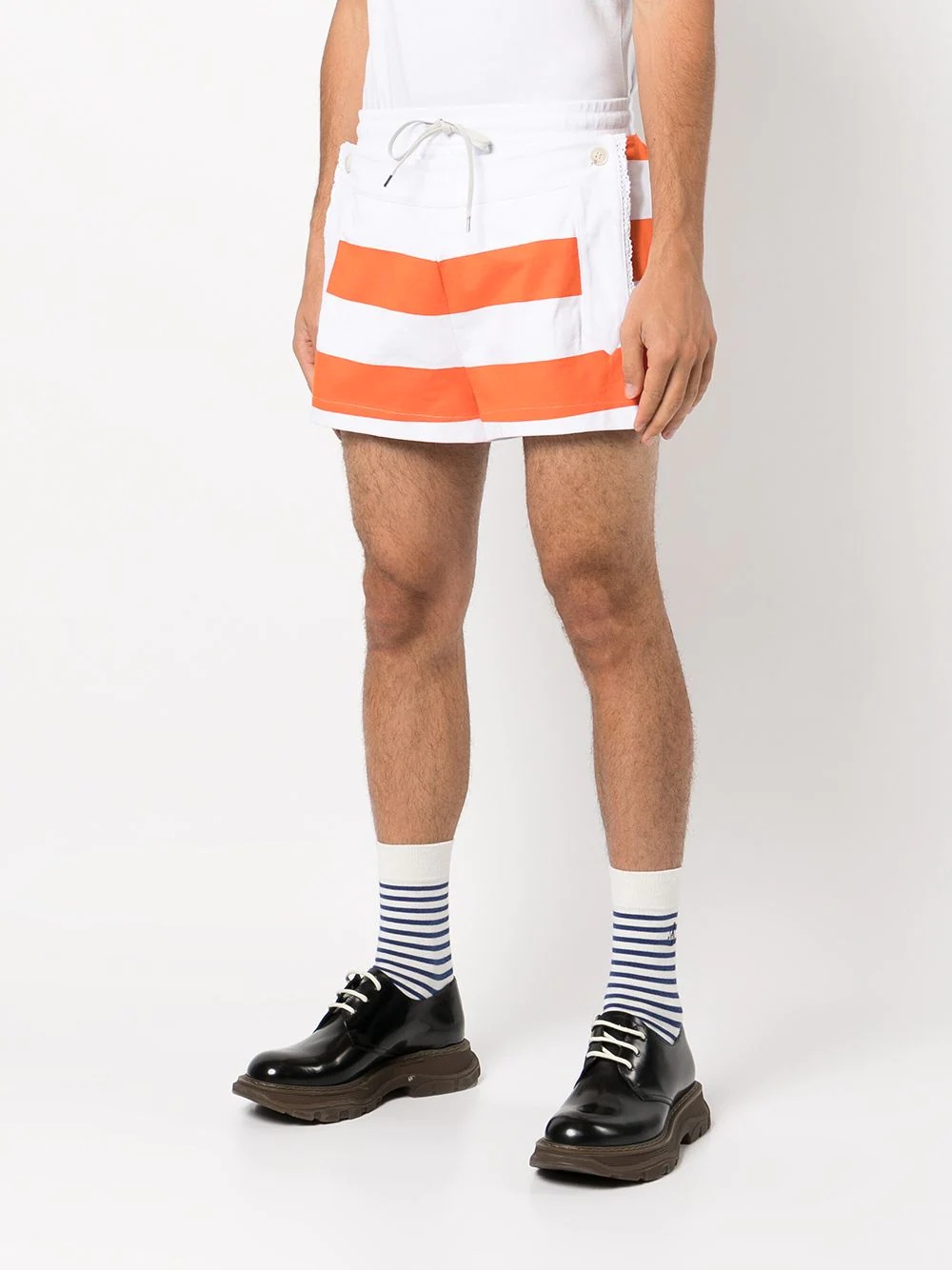 Sailor striped front-pouch shorts - 4