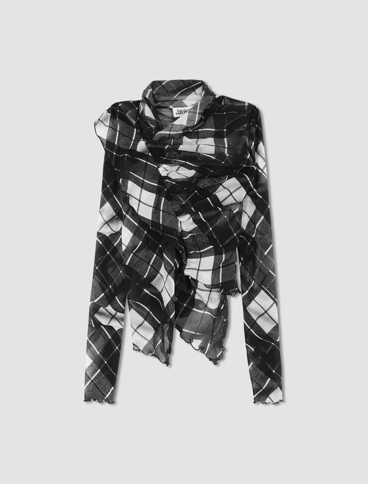 Top con stampa Distorted Tartan - 1