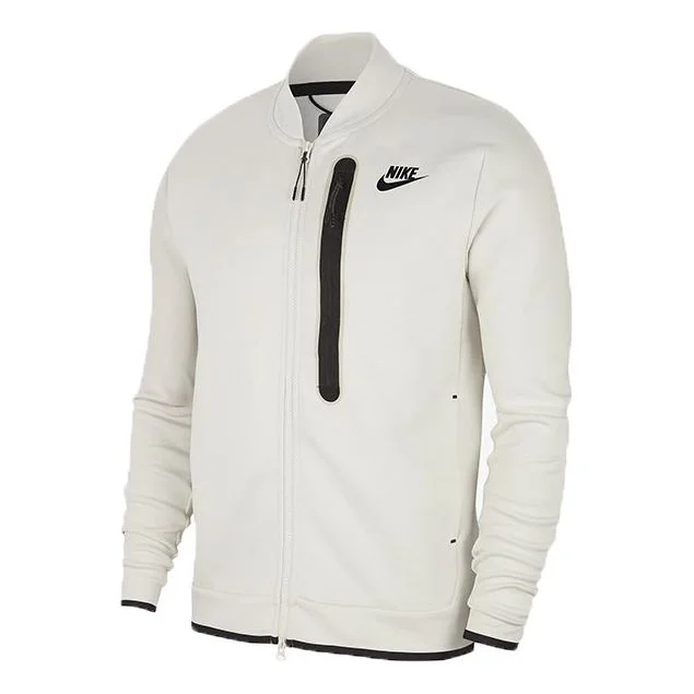 Nike Tech Fleece Long Sleeves Stand Collar Jacket White CZ1797-072 - 1
