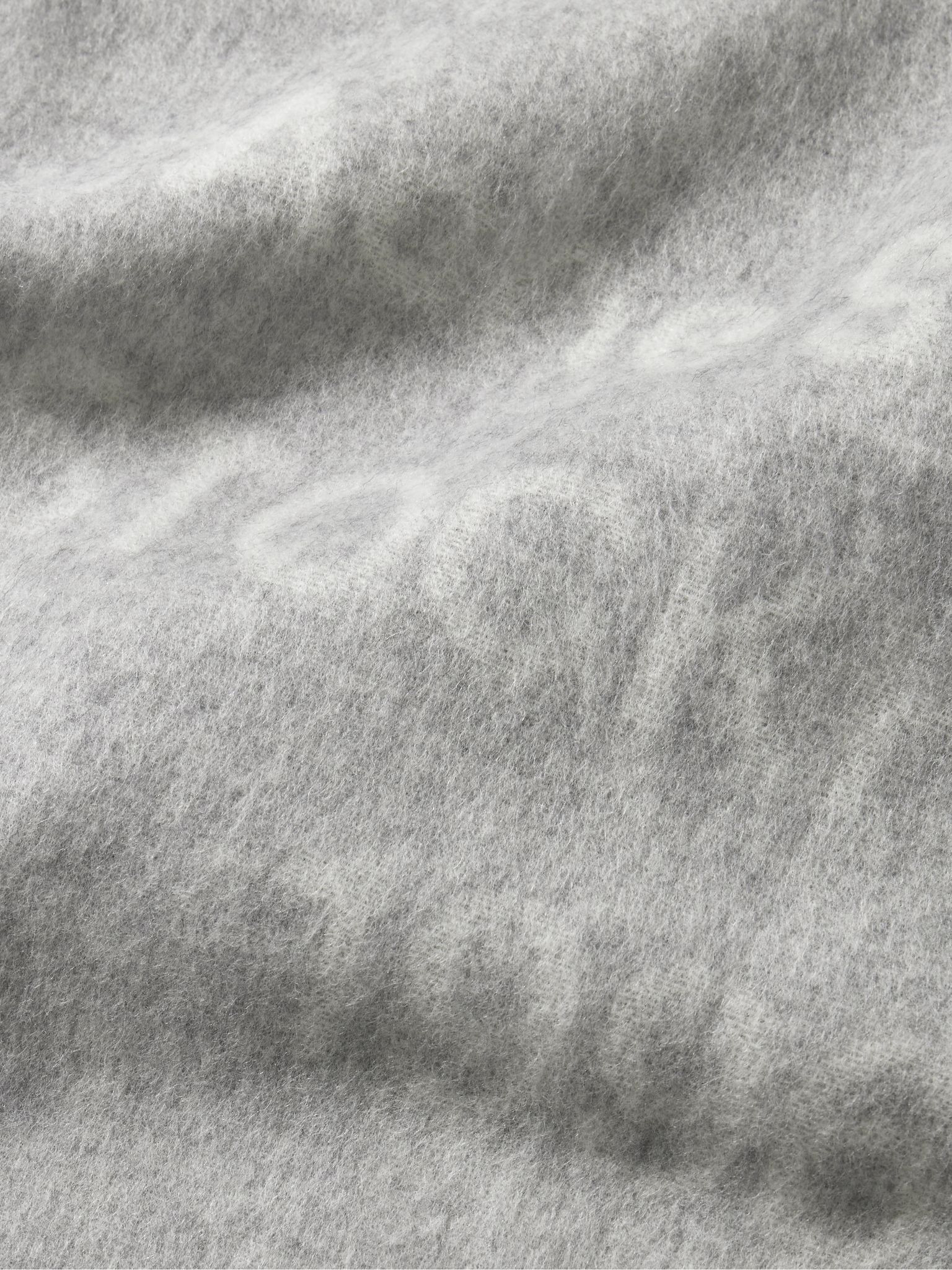 Venus 1996 Logo-Print Fringed Wool Scarf Light gray - 3