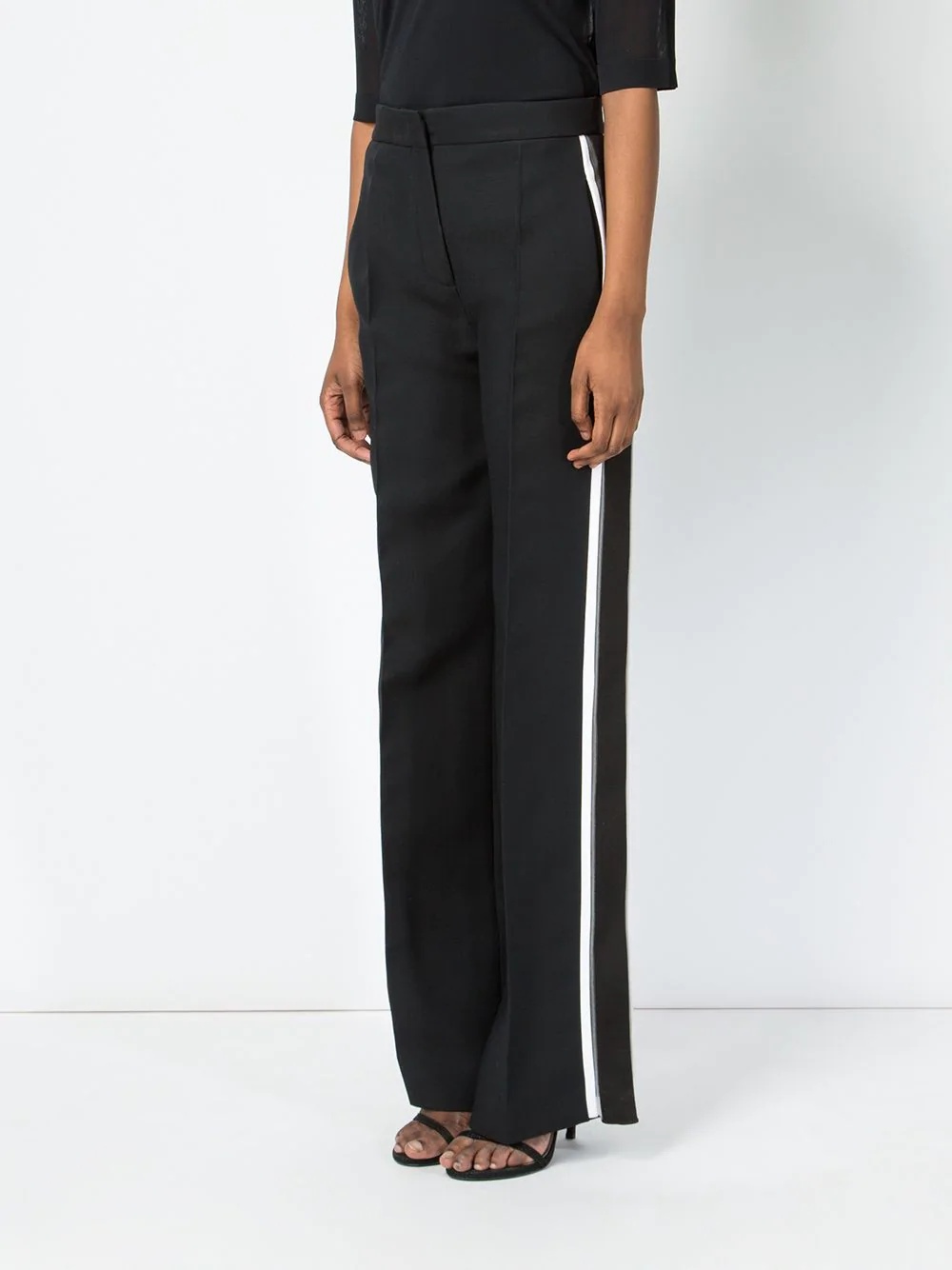 side stripe flared trousers - 3