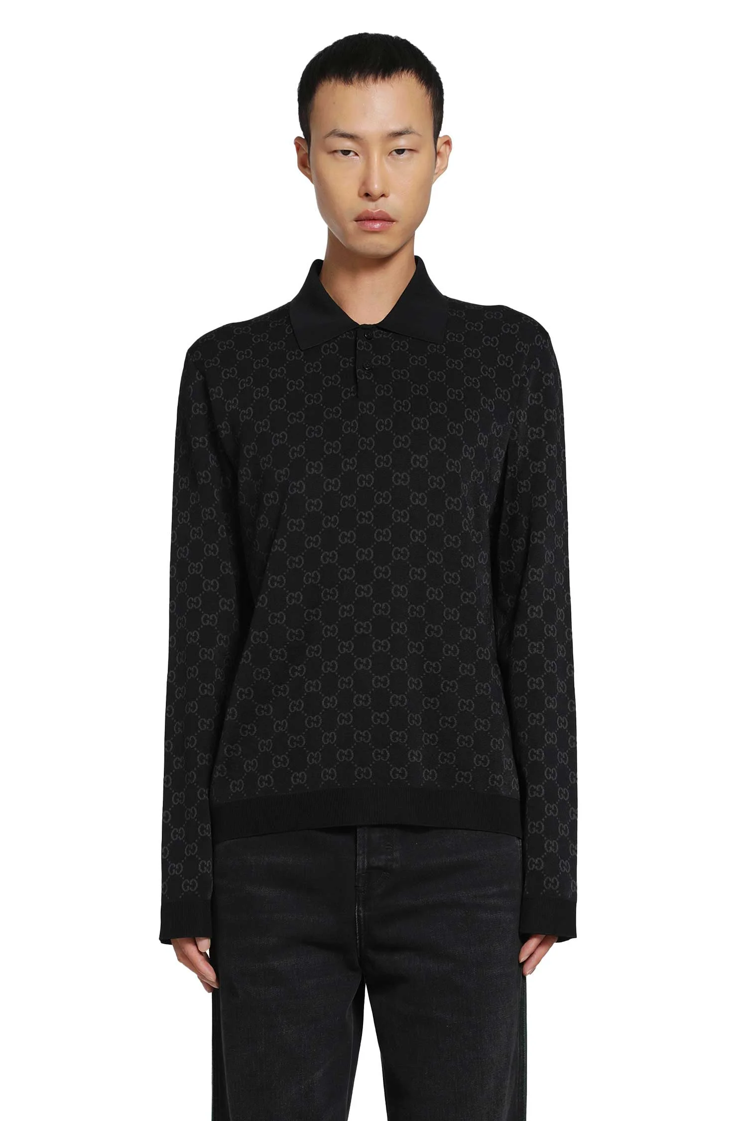 Viscose Gg Jacquard Polo Shirt - 1