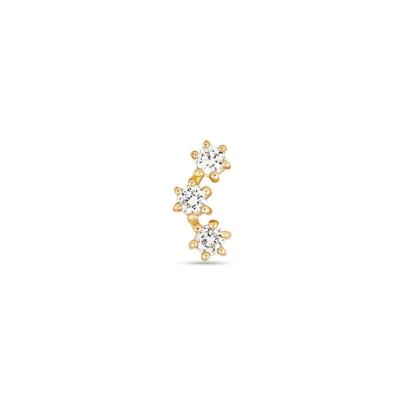 LAB-Created Diamond Curve Push Pin Flat Back 1