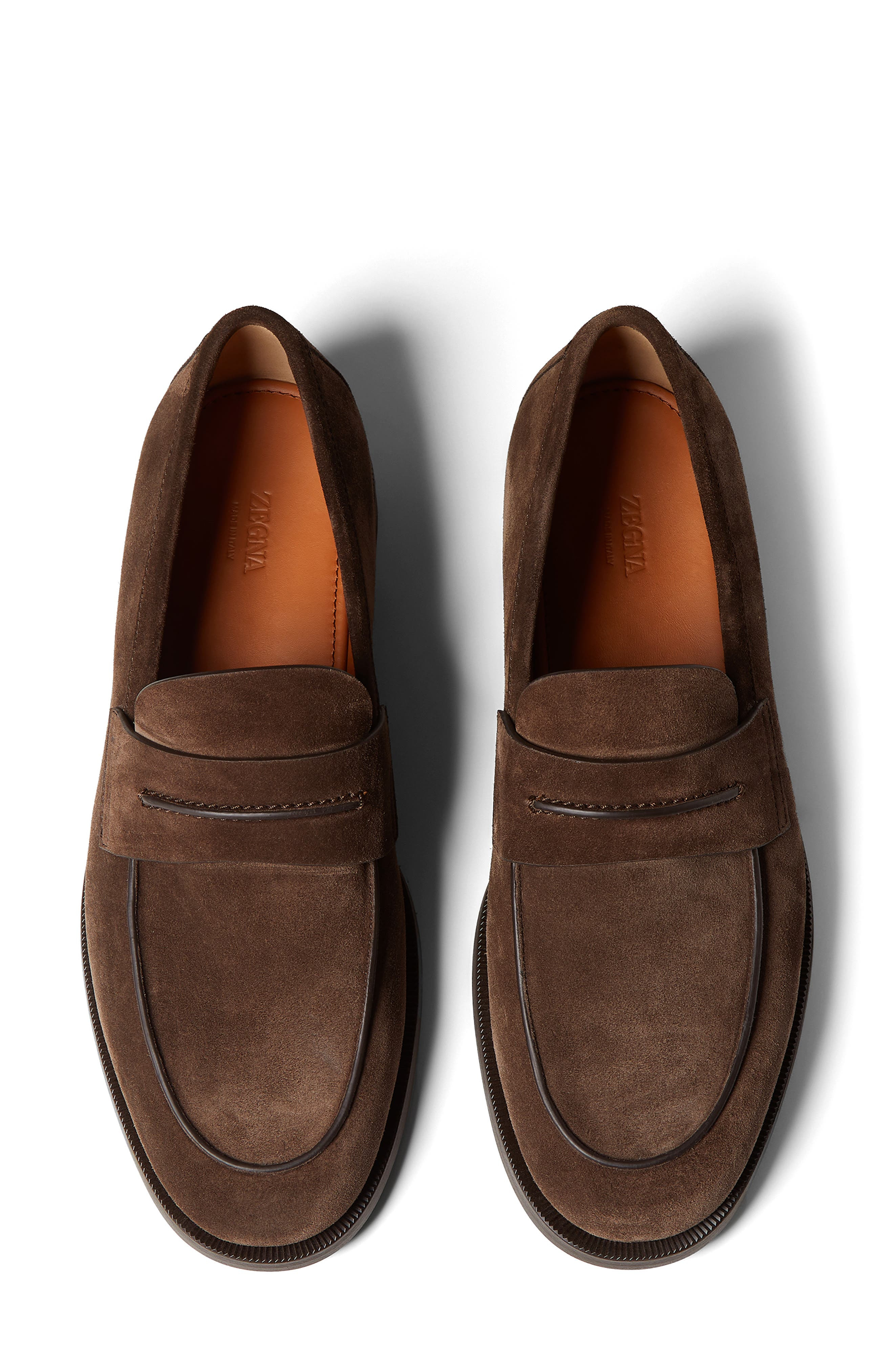 ZEGNA Suede Driving Loafer in Dark Brown at Nordstrom - 4