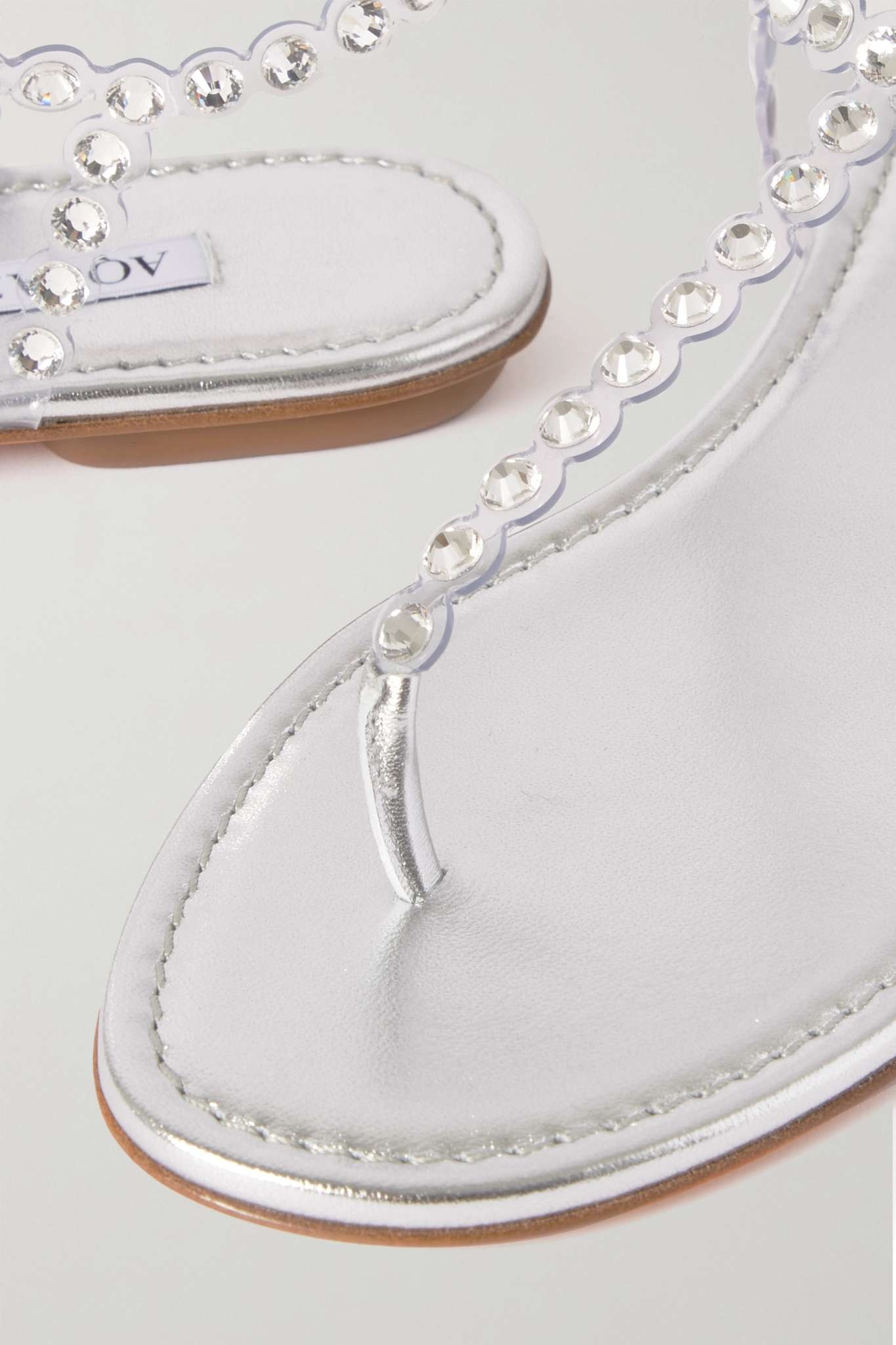 Tequila crystal-embellished PVC and metallic leather sandals - 4