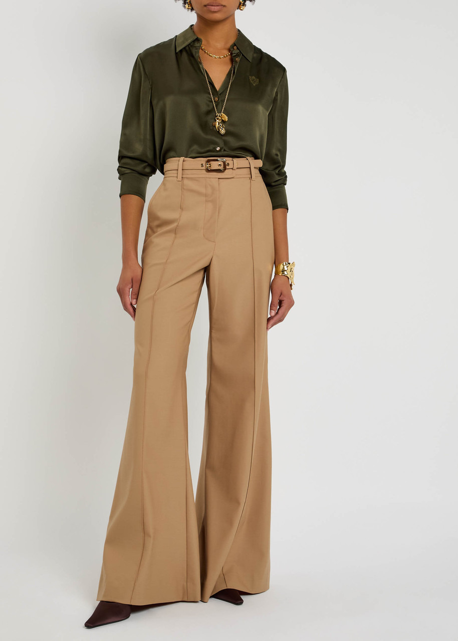 Zimmermann Hypnotic Logo-embroidered Silk-satin Shirt - 4