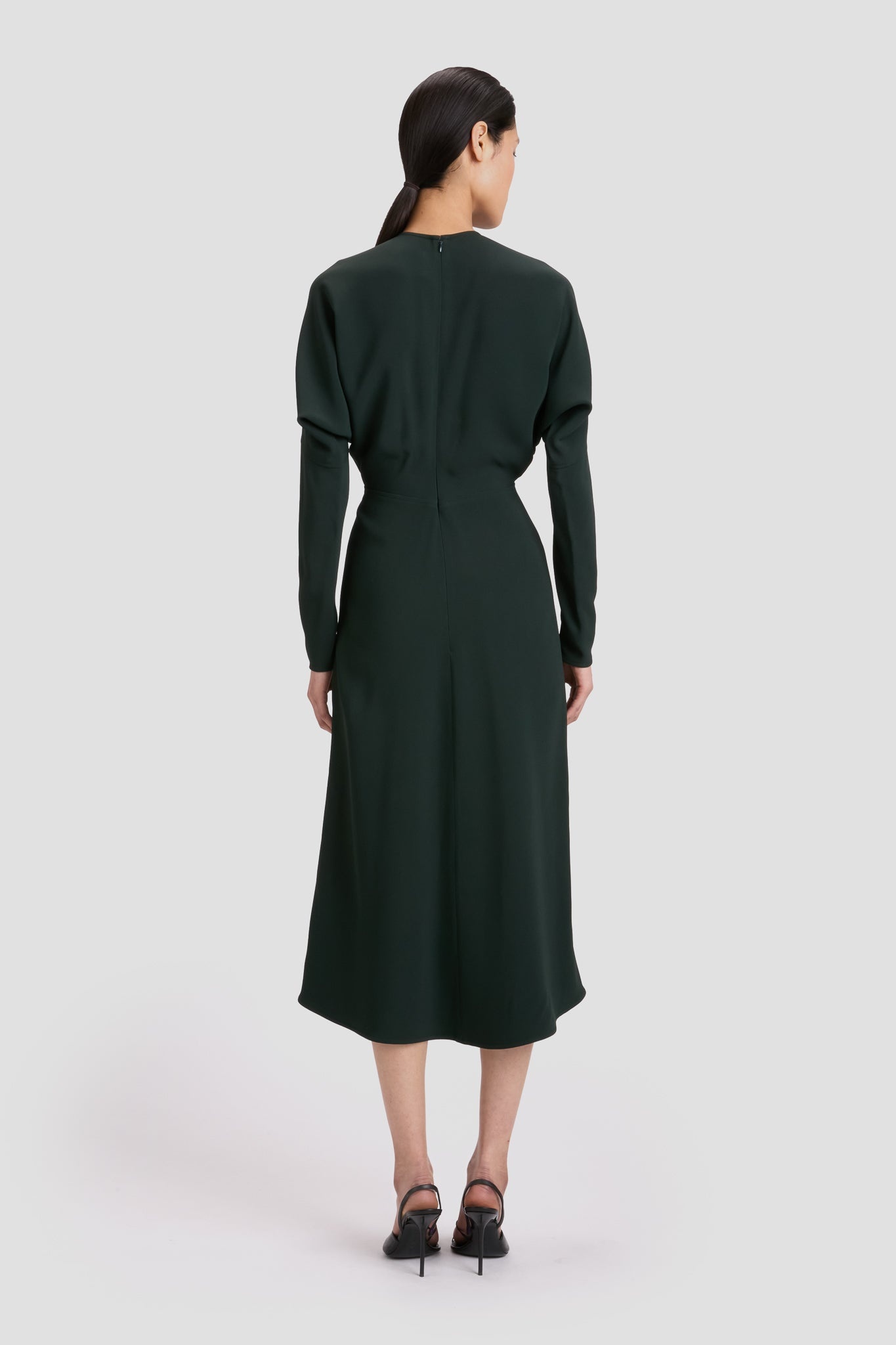Dolman Midi Dress In Dark Pine - 5
