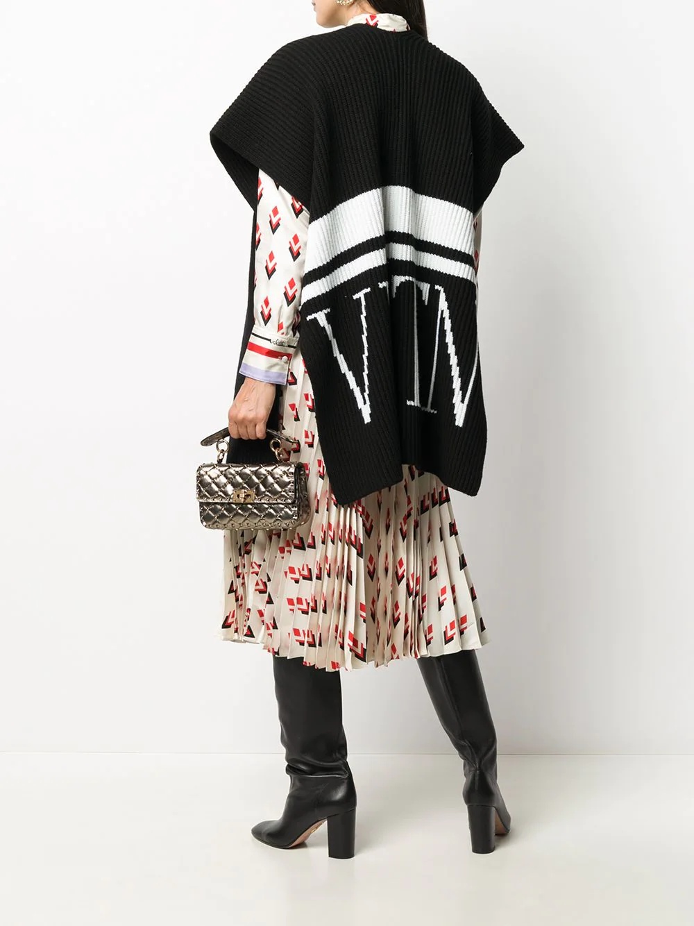 VLTN intarsia-knit poncho - 2