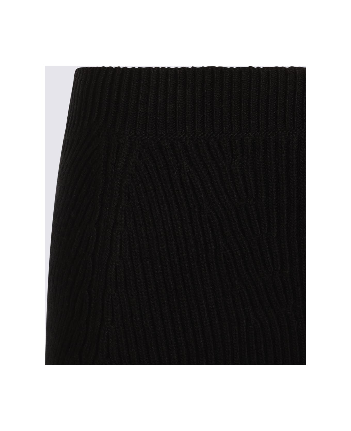 Black Wool Mini Skirt - 3