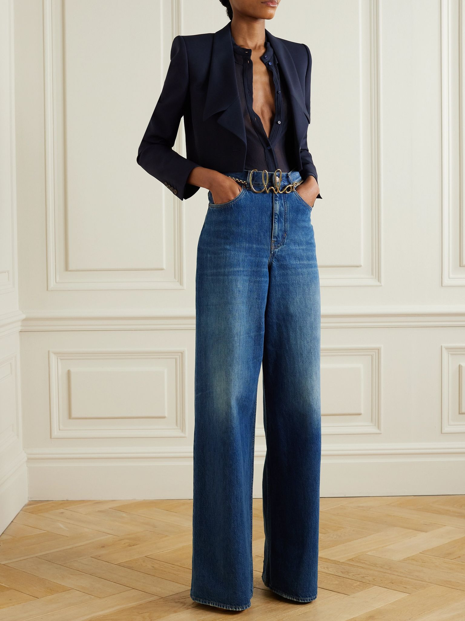 High-rise wide-leg jeans Blue - 2