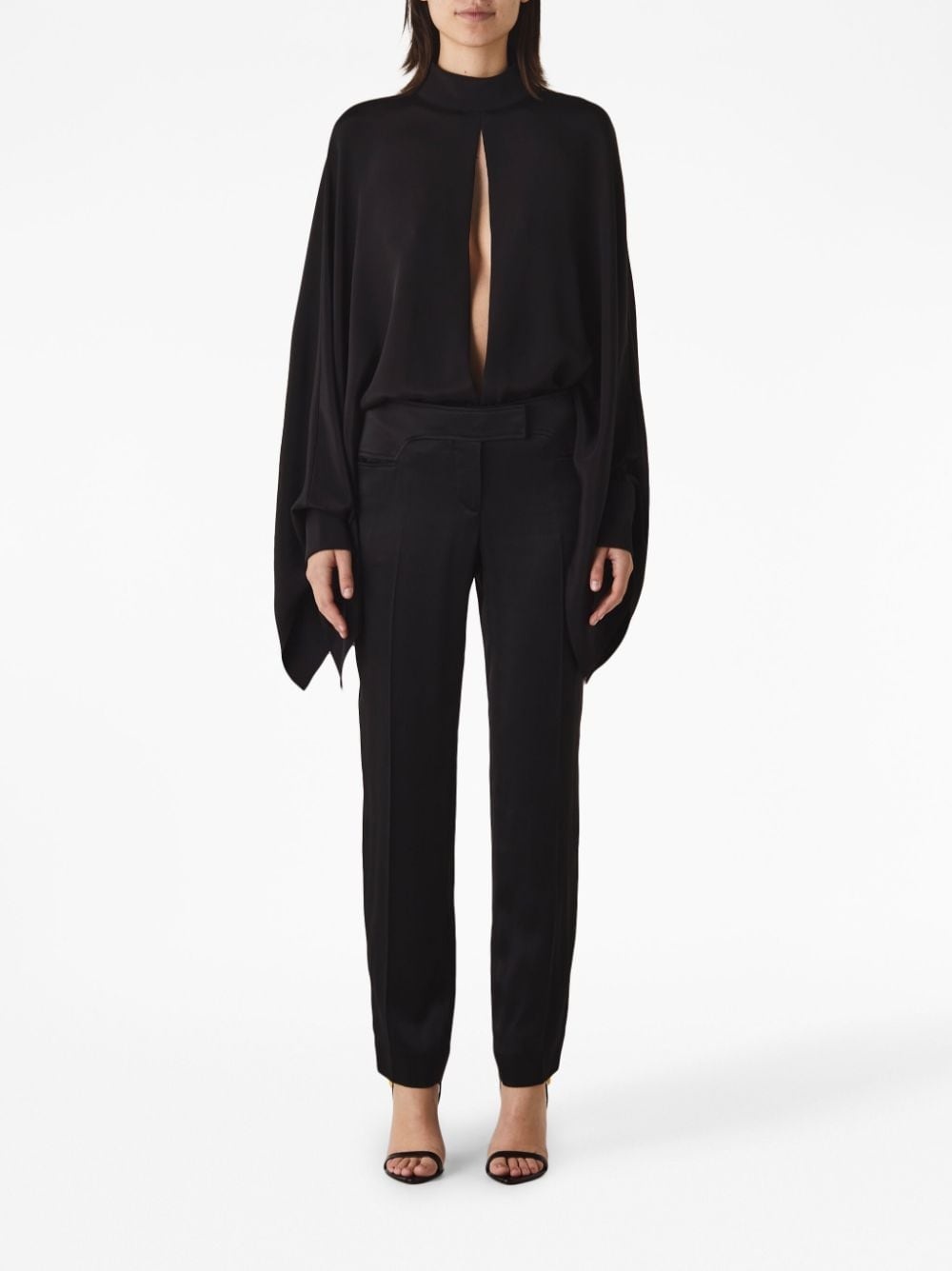 wide-sleeve silk bodysuit - 2