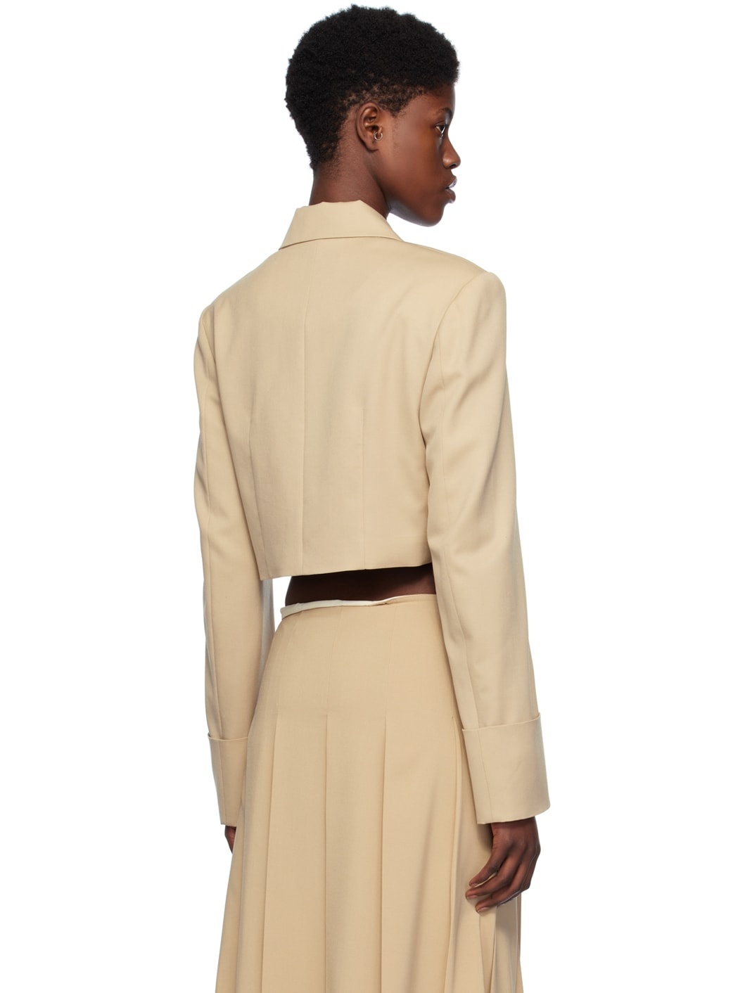 Beige Cropped Jacket - 3