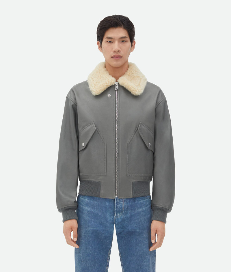 Leather Jacket With Shearling Collar 1