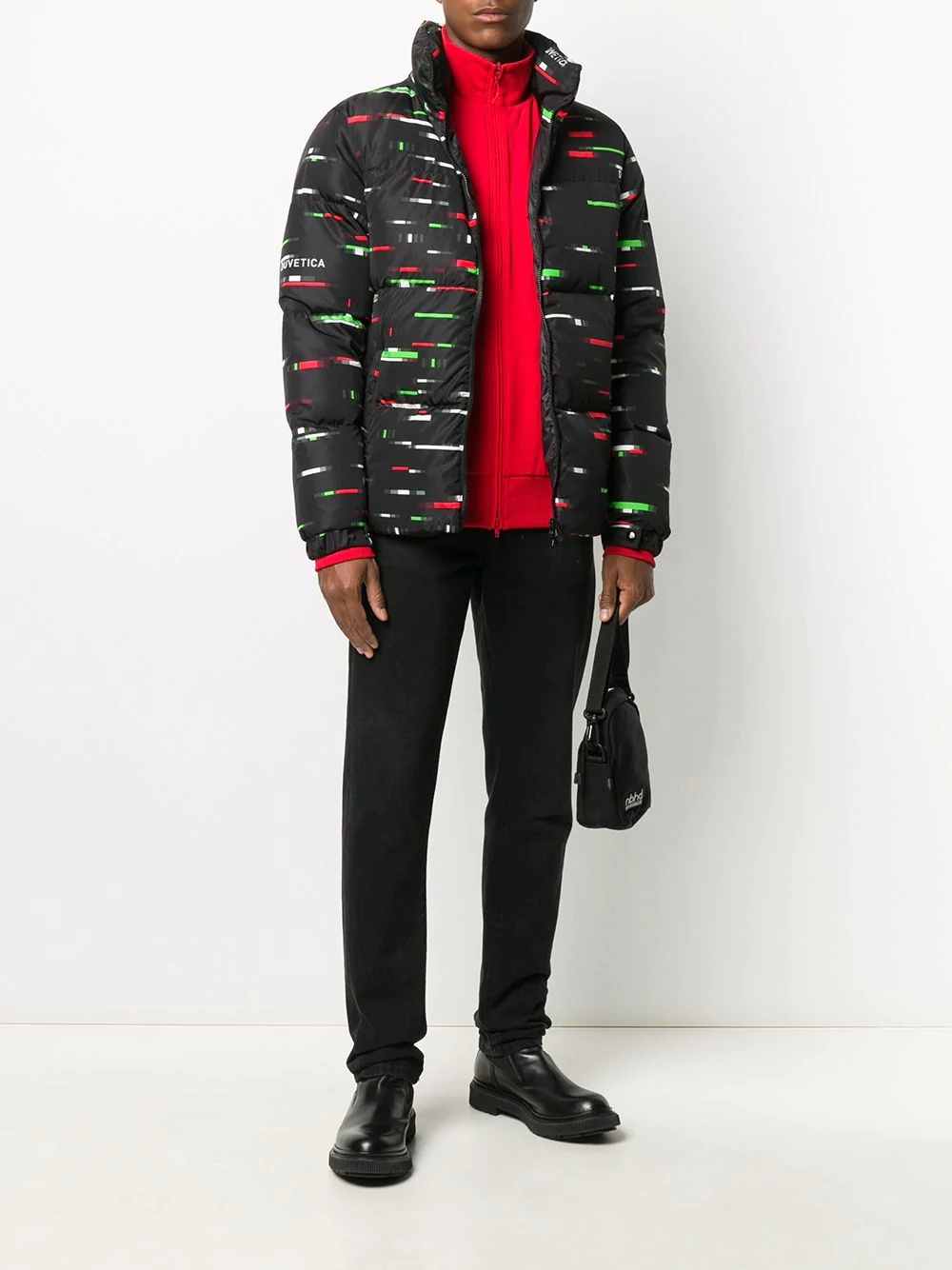 graphic logo print puffer jacket - 2