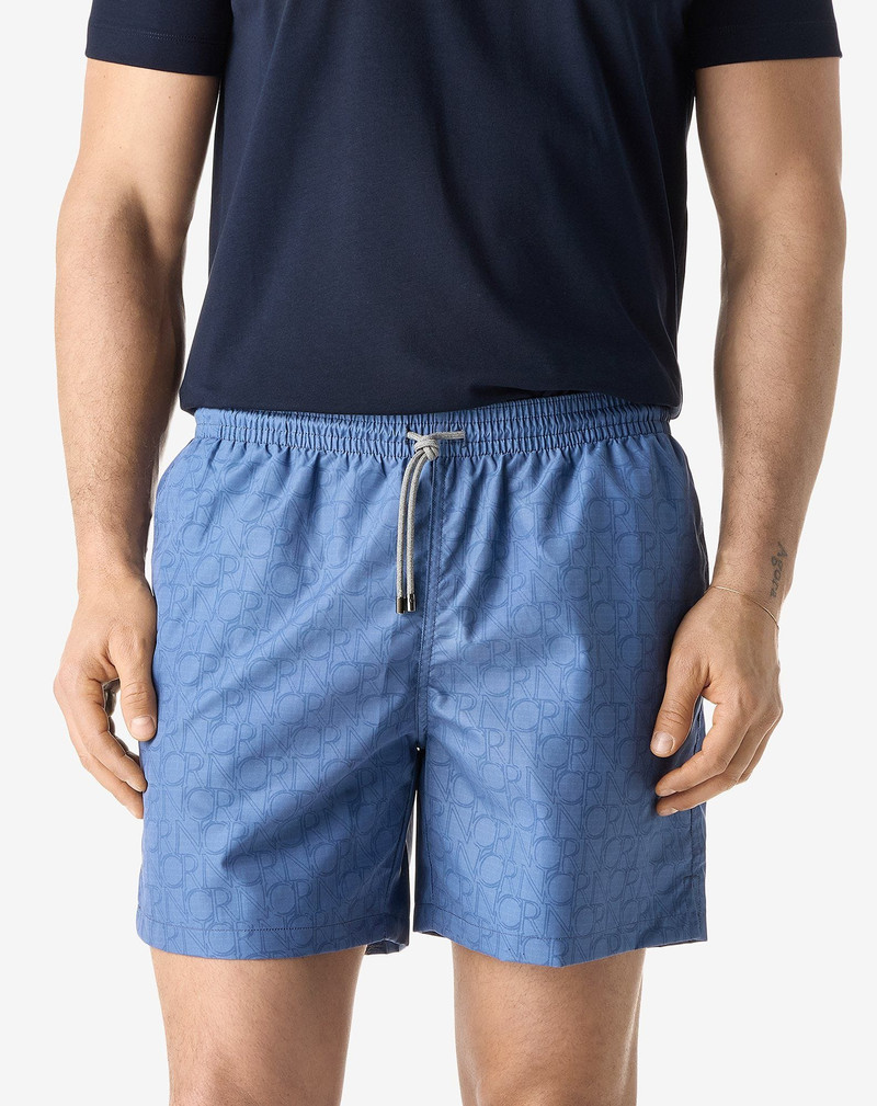 Short light blue boxer swimming trunks 3