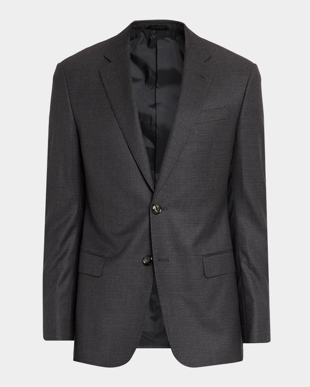 Men's Soft Line Wool Micro-Check Single-Breasted Sport Coat - 1
